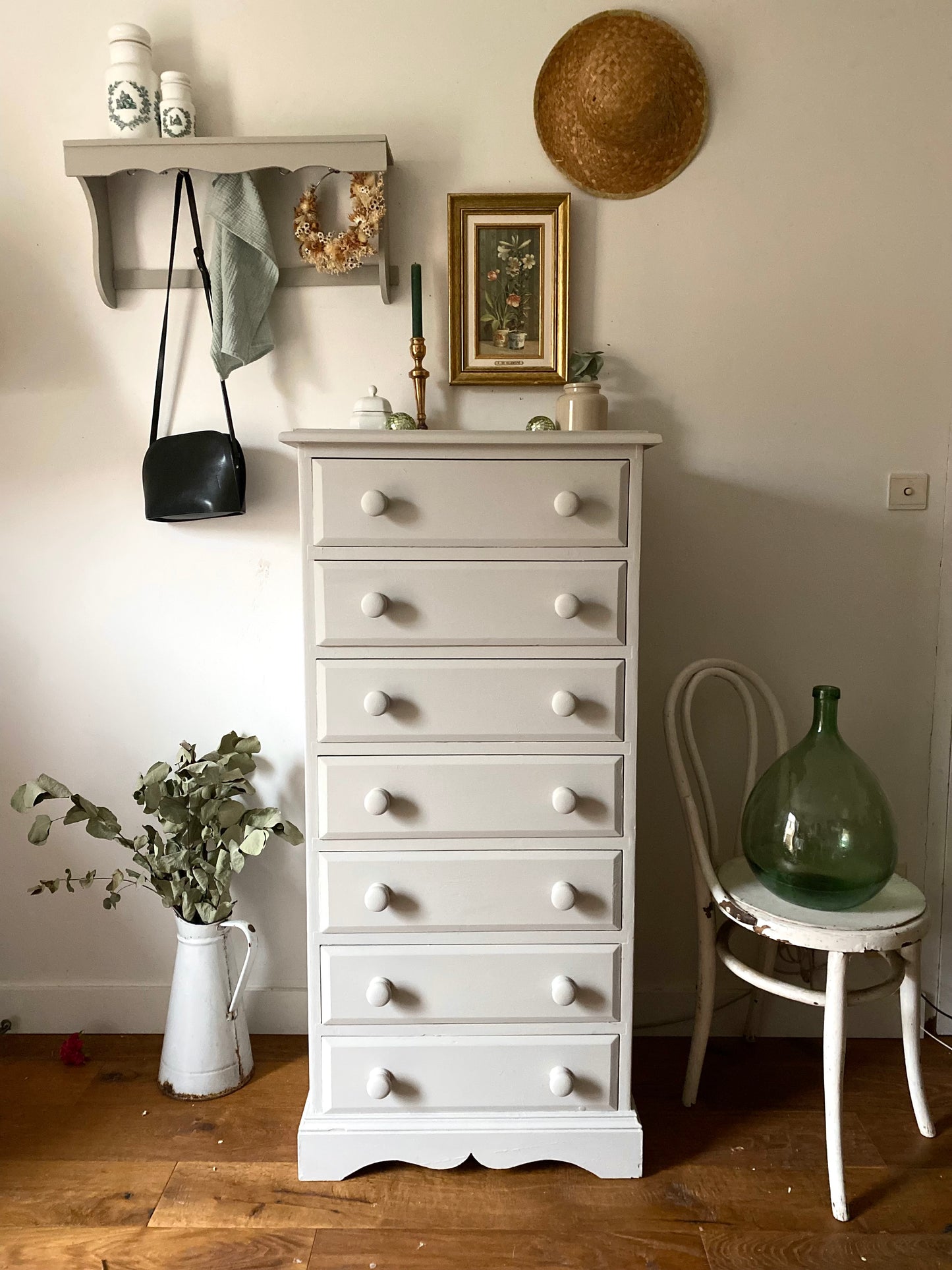 Semainier en bois ancien rénové