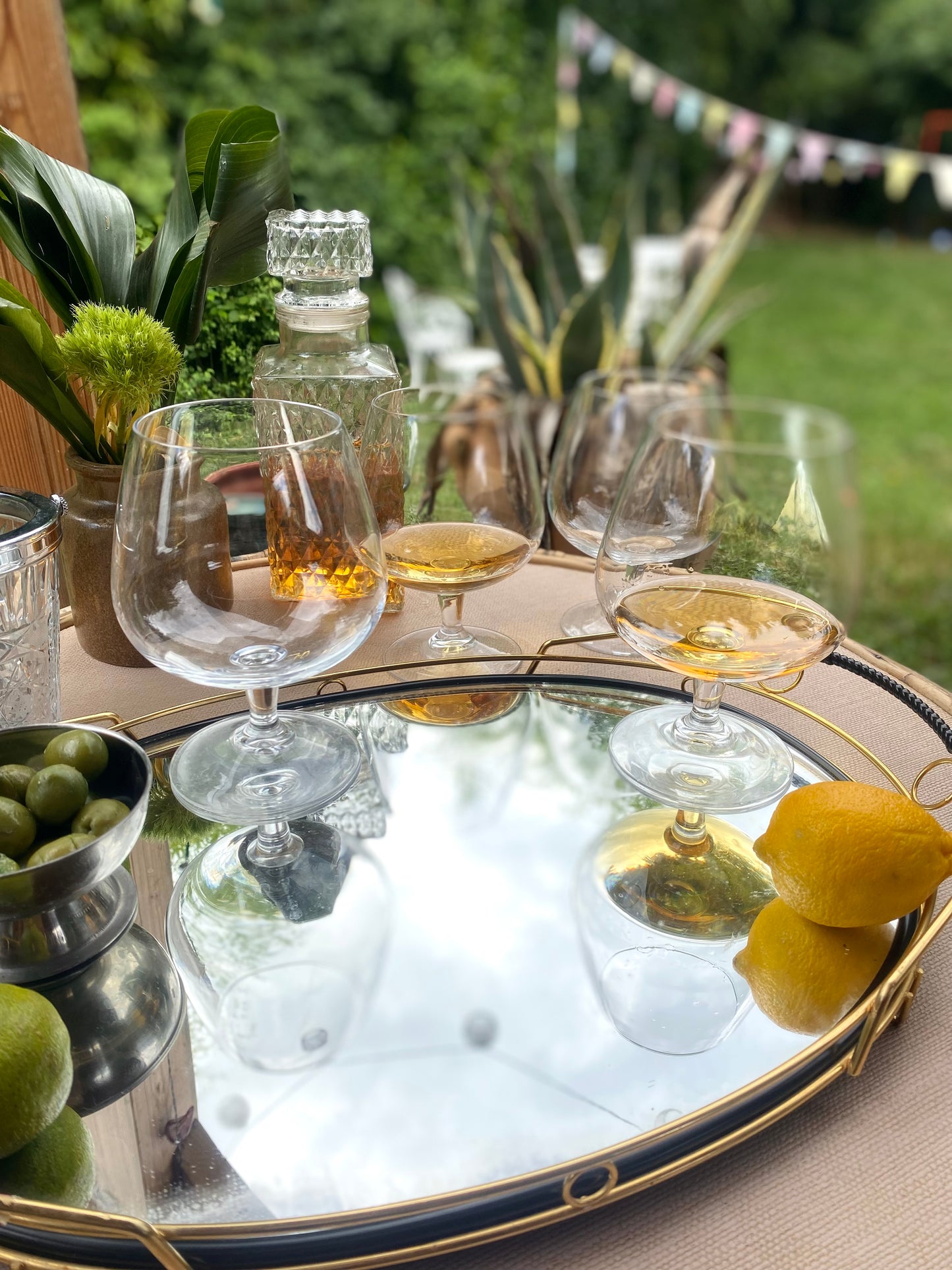Grands verres à cognac en cristal ancien