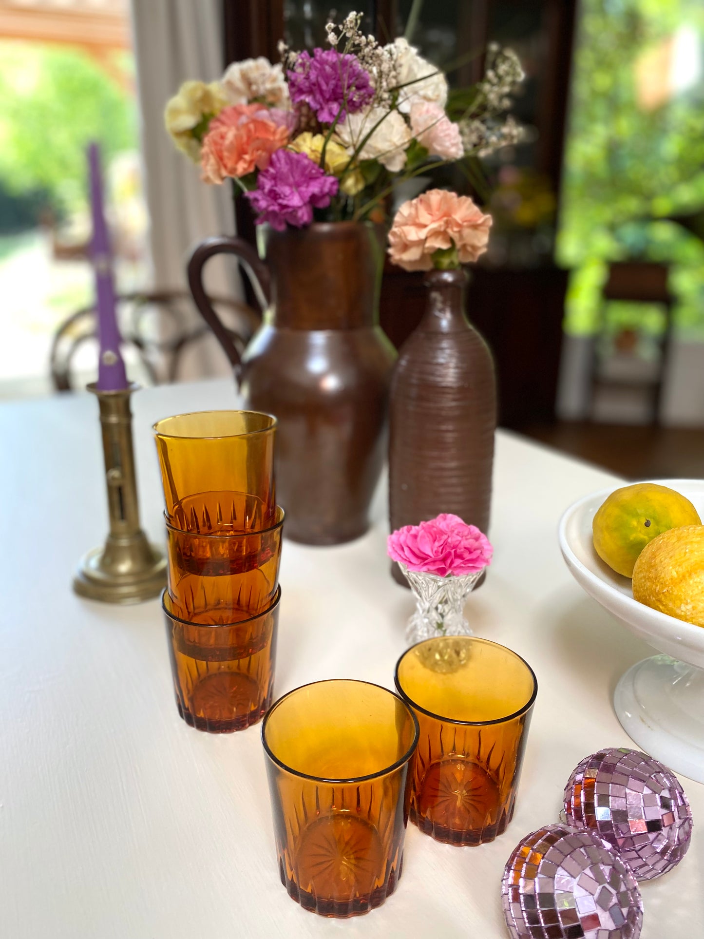 Verres en verre ambré