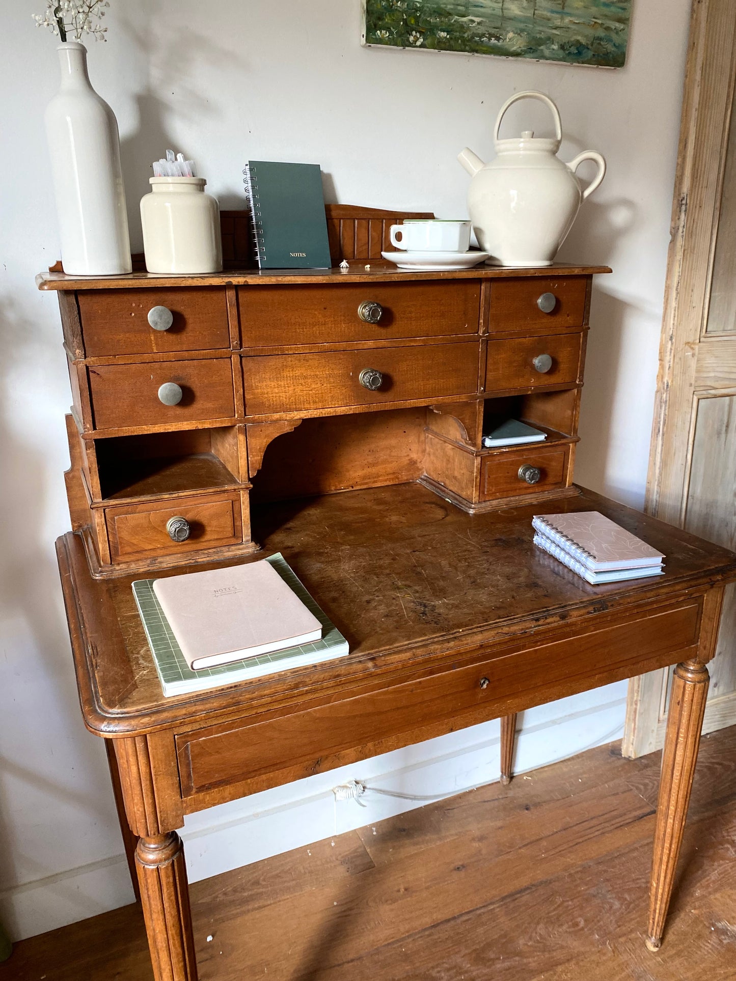 Bureau secrétaire en bois massif ancien