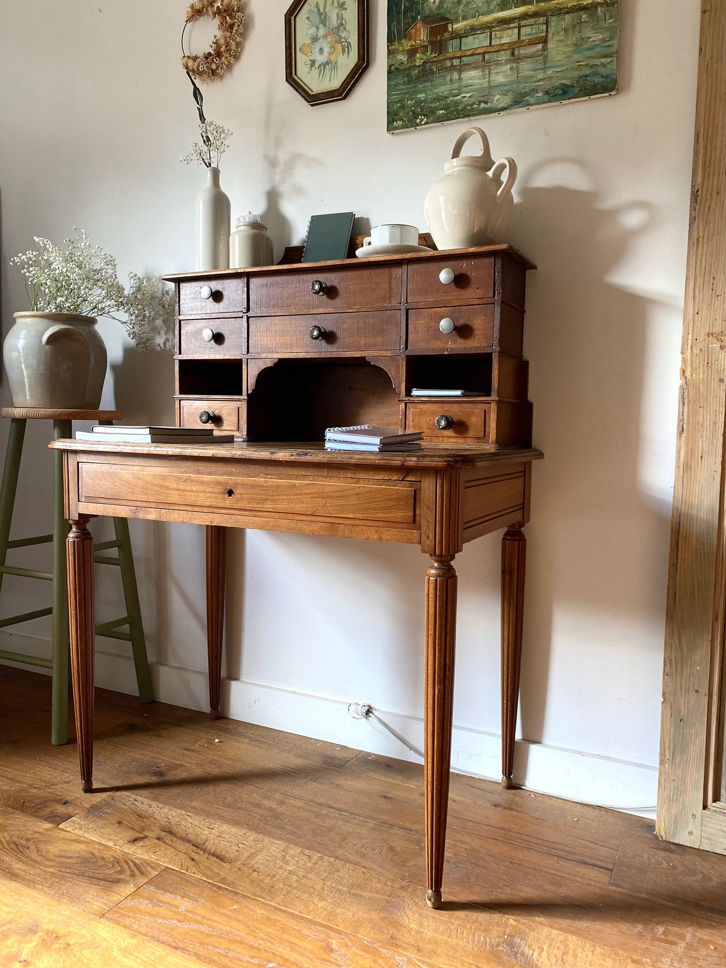 Bureau secrétaire en bois massif ancien