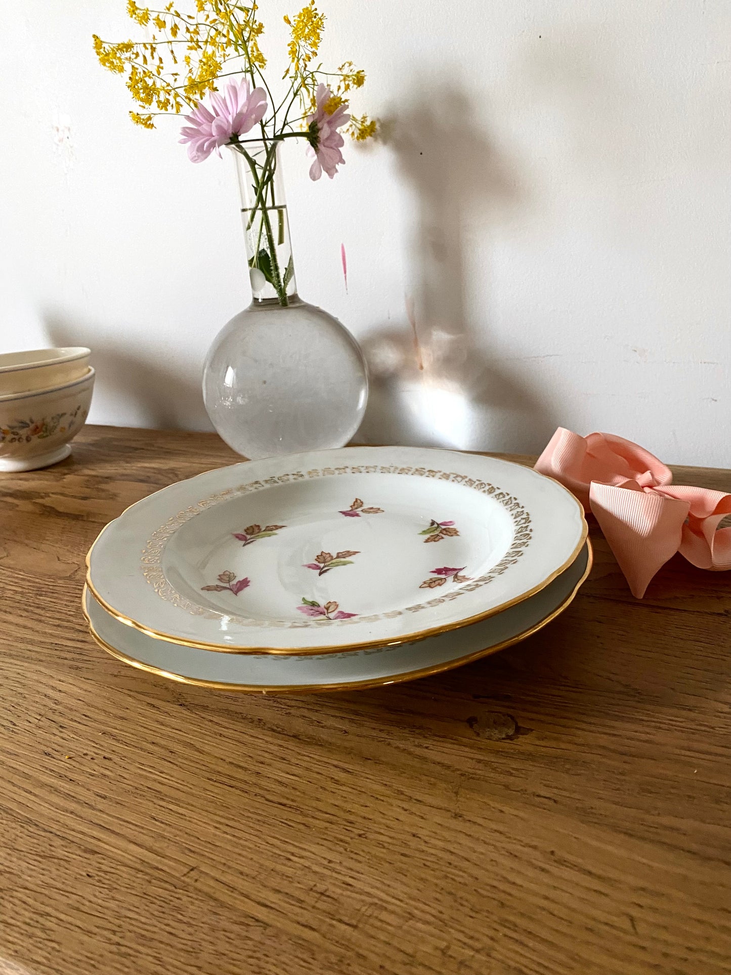 6 assiettes semi-creuses en porcelaine