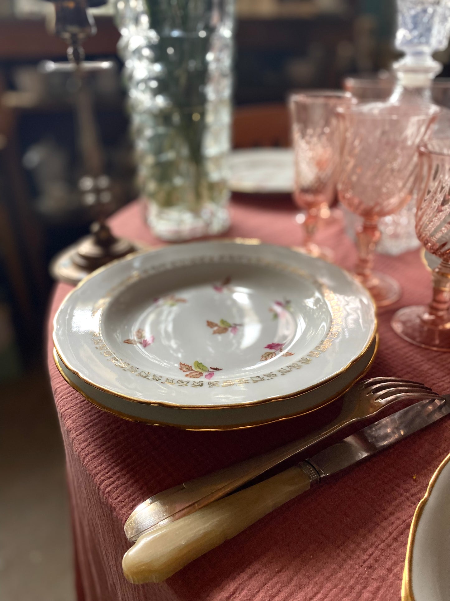 6 assiettes semi-creuses en porcelaine