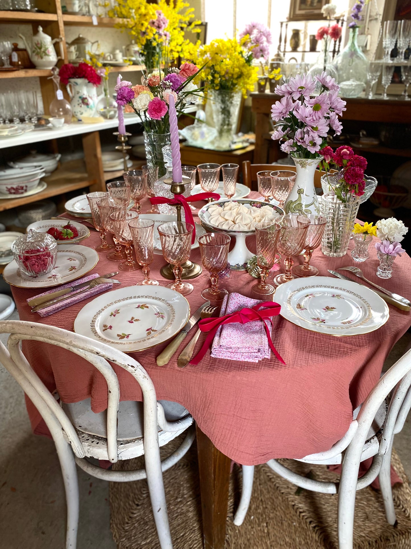 Service de 18 verres en rosaline
