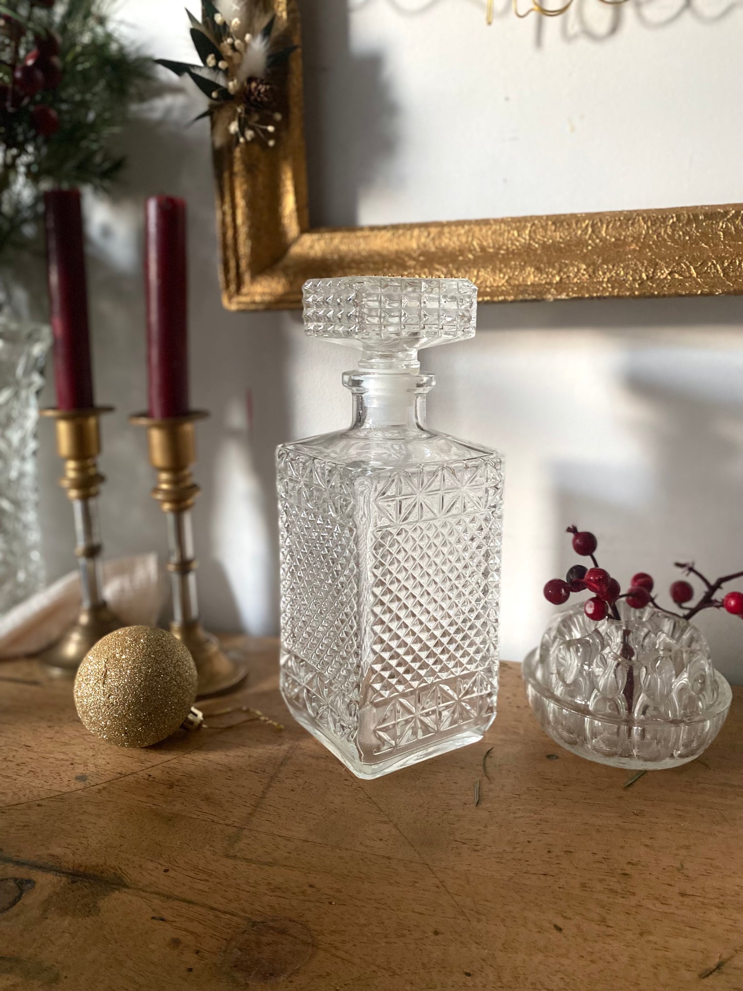 Carafe à liqueur en verre vintage