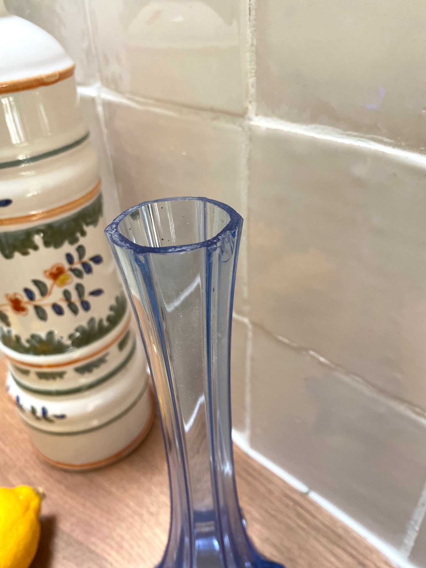 Paire de soliflore en verre