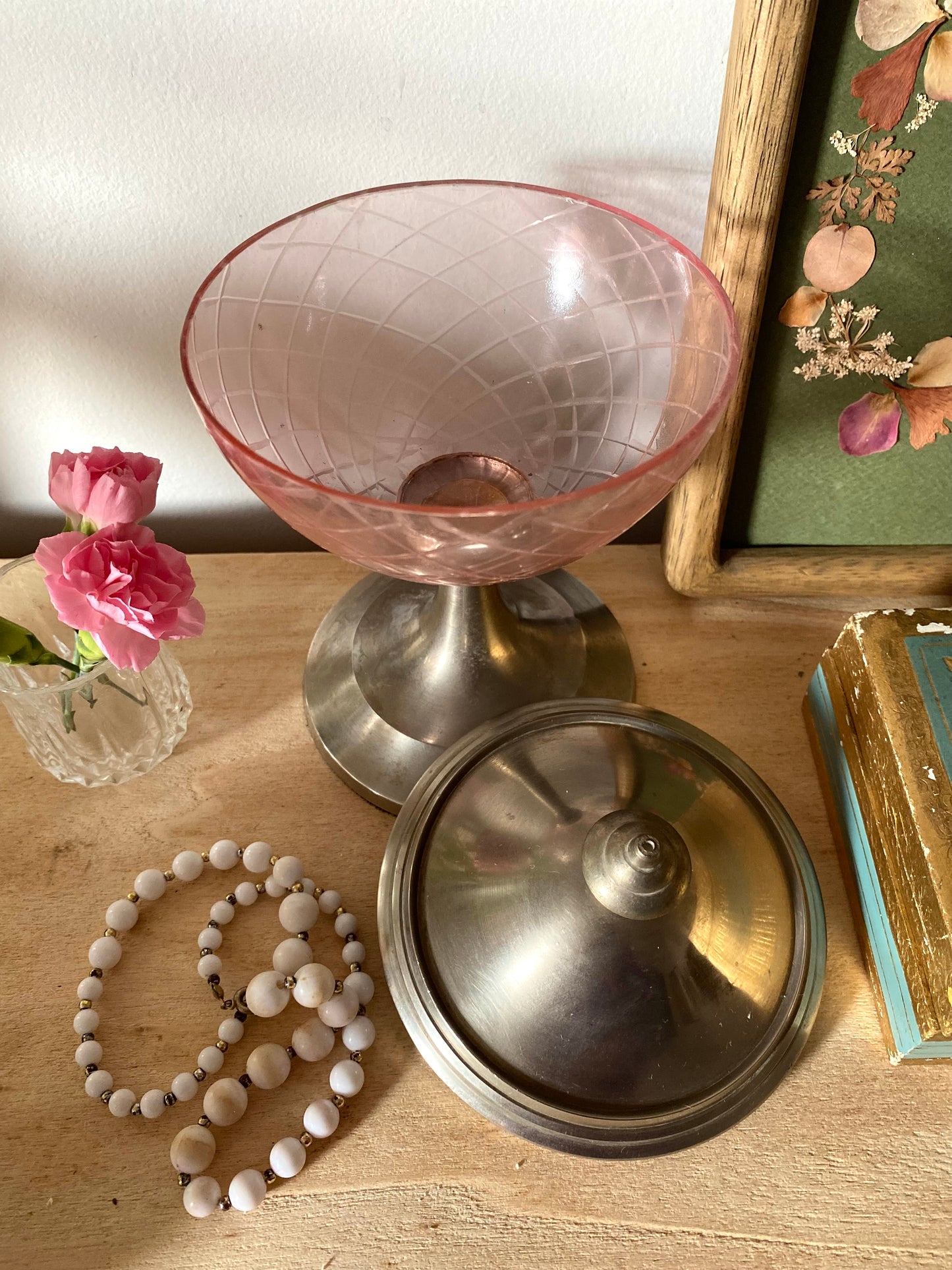 Coupe ancienne en verre et métal argenté