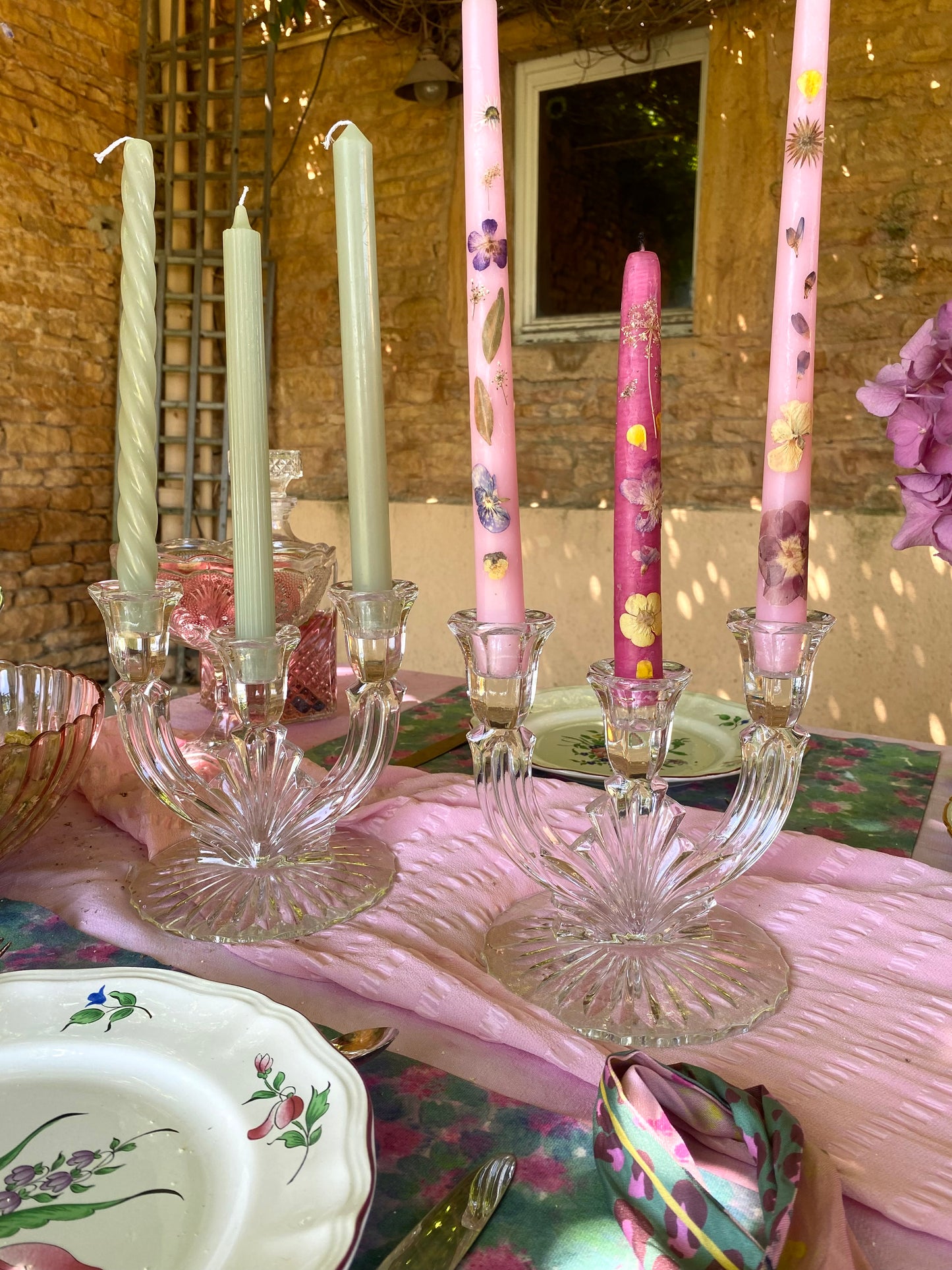 Bougeoirs en cristal ancien