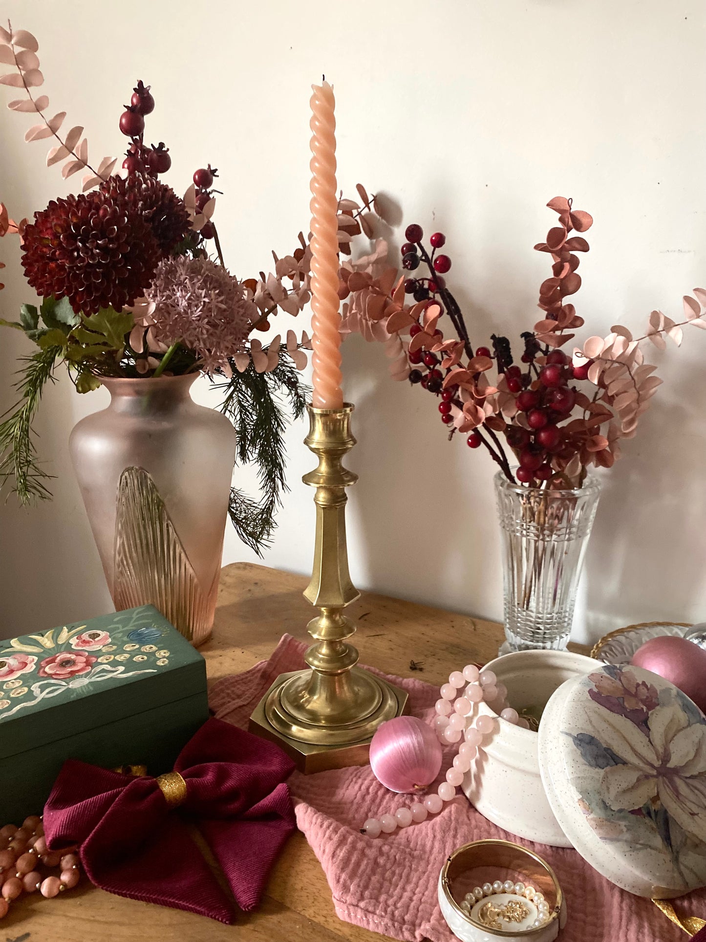 Bougeoir en laiton ancien