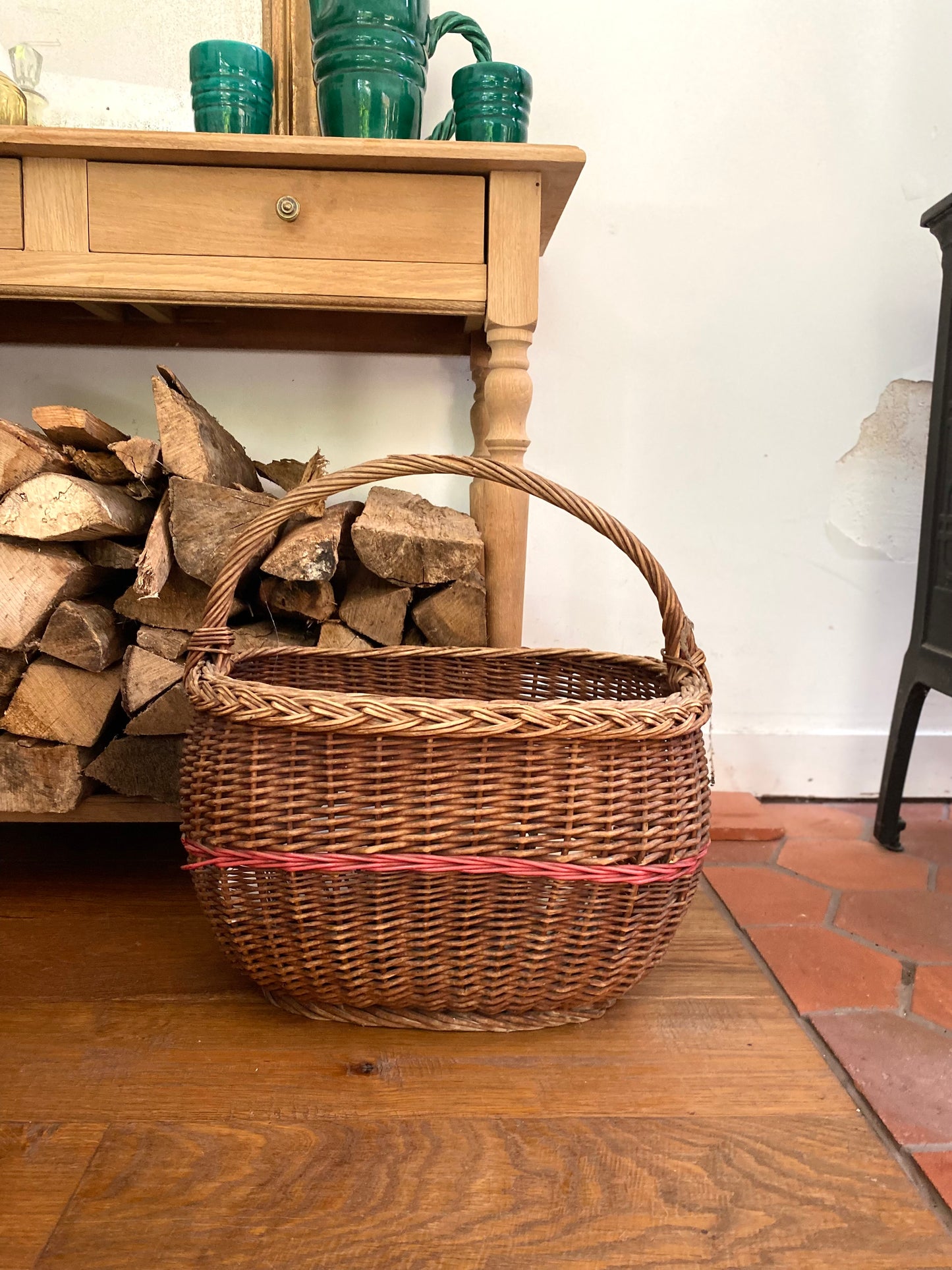 Panier en osier ancien