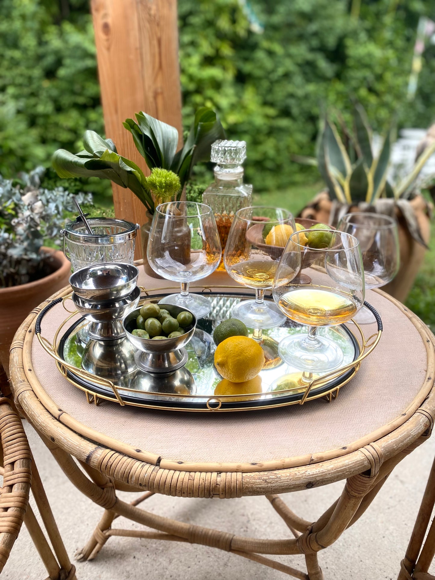 Grands verres à cognac en cristal ancien