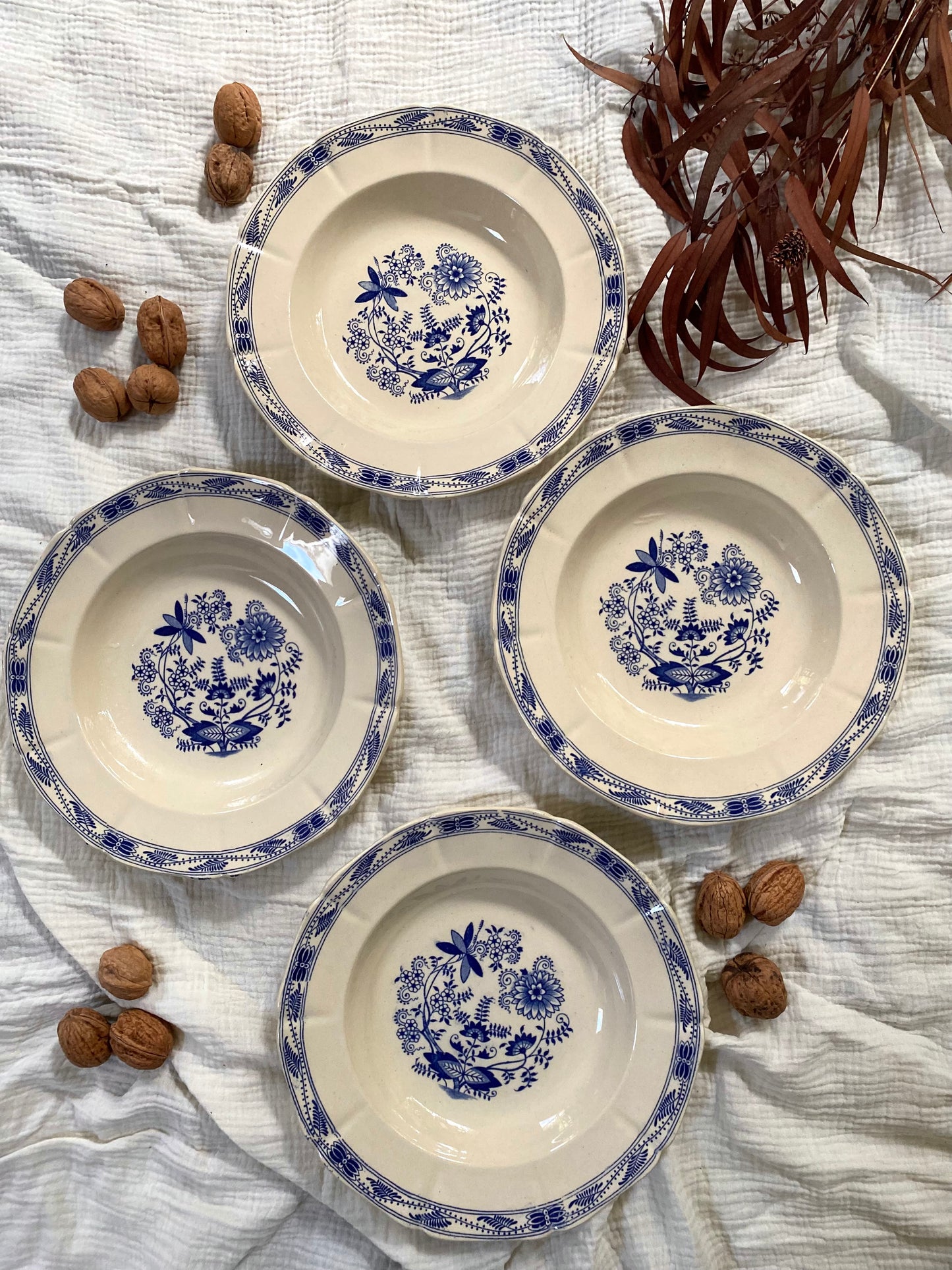 Assiettes creuses en faïence ancienne