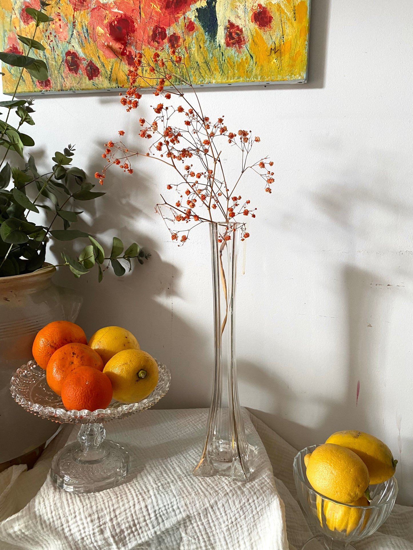 Soliflore en verre moulé 1960