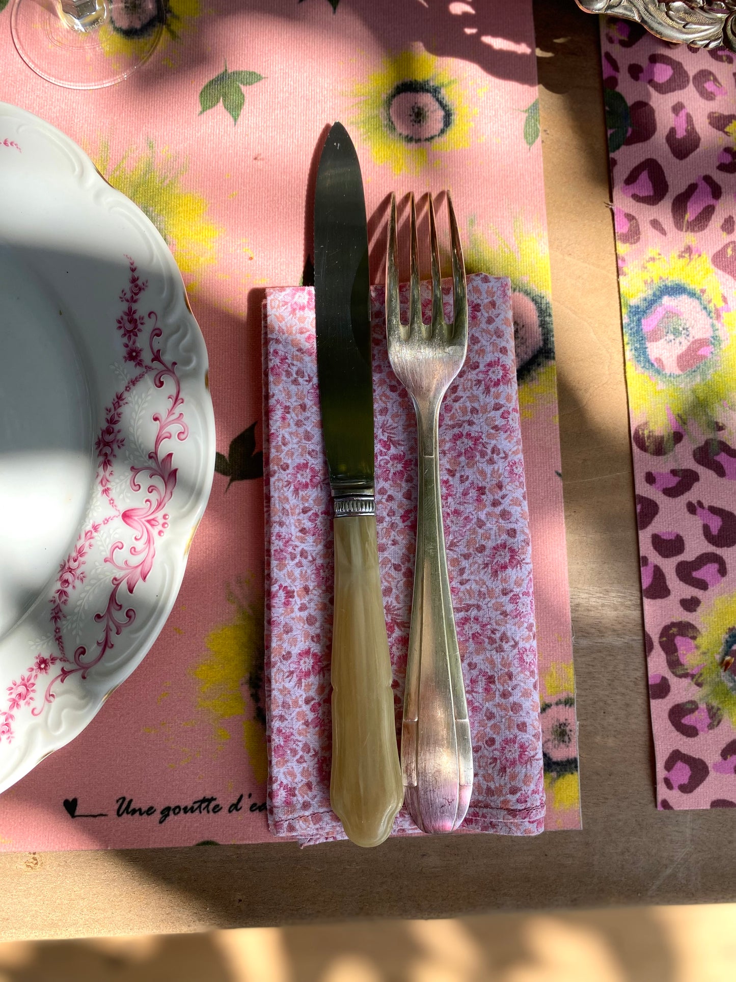 Serviettes de table en coton ancien