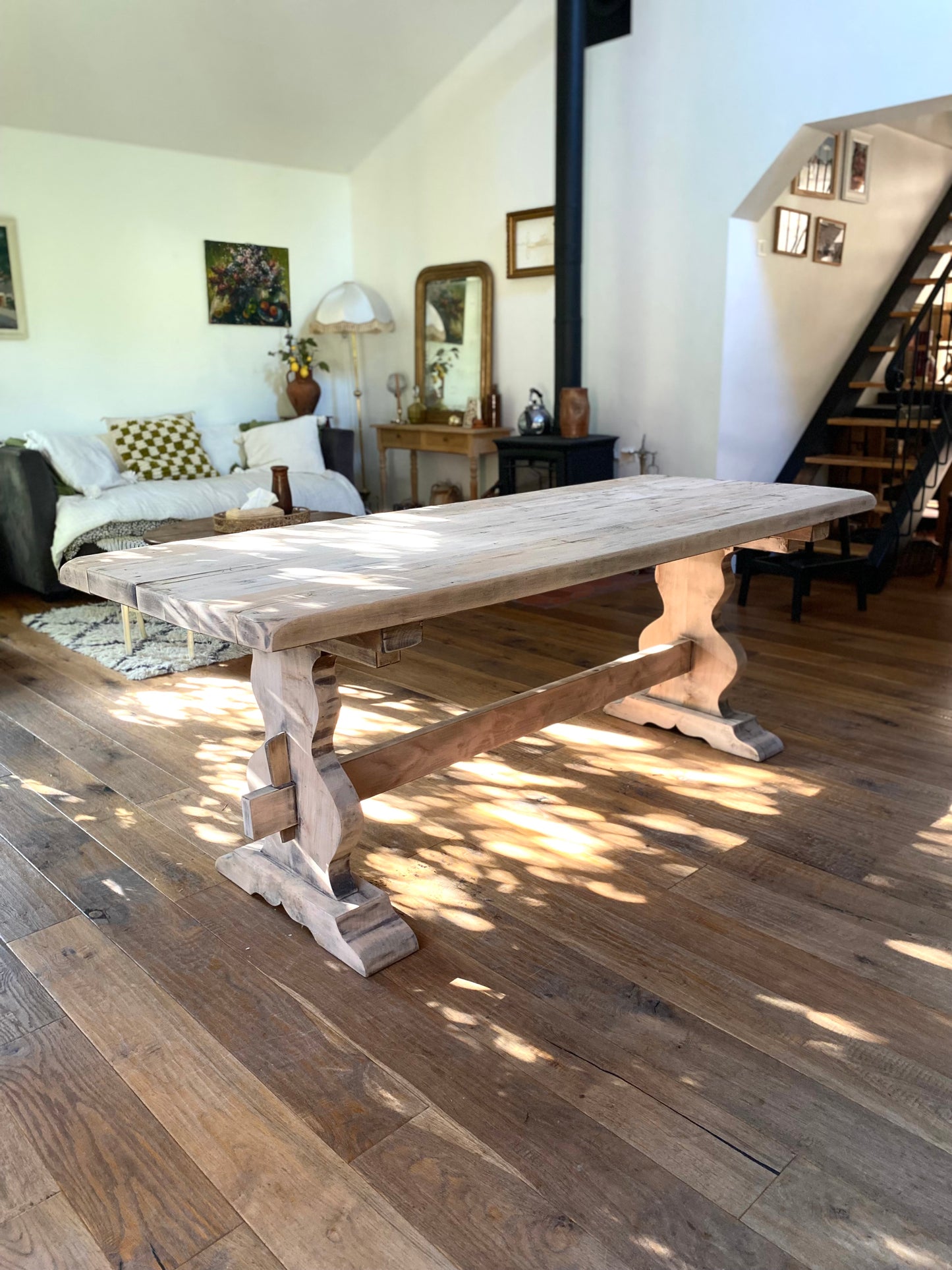 Table de ferme en bois massif ancien