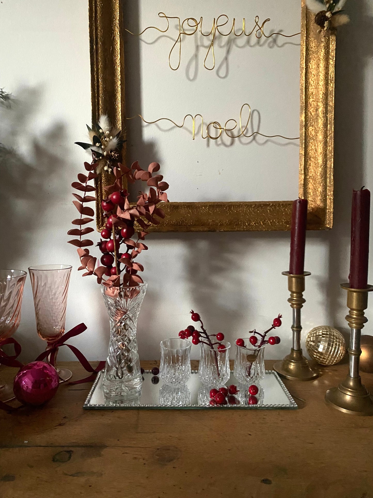 Ensemble de soliflore en cristal