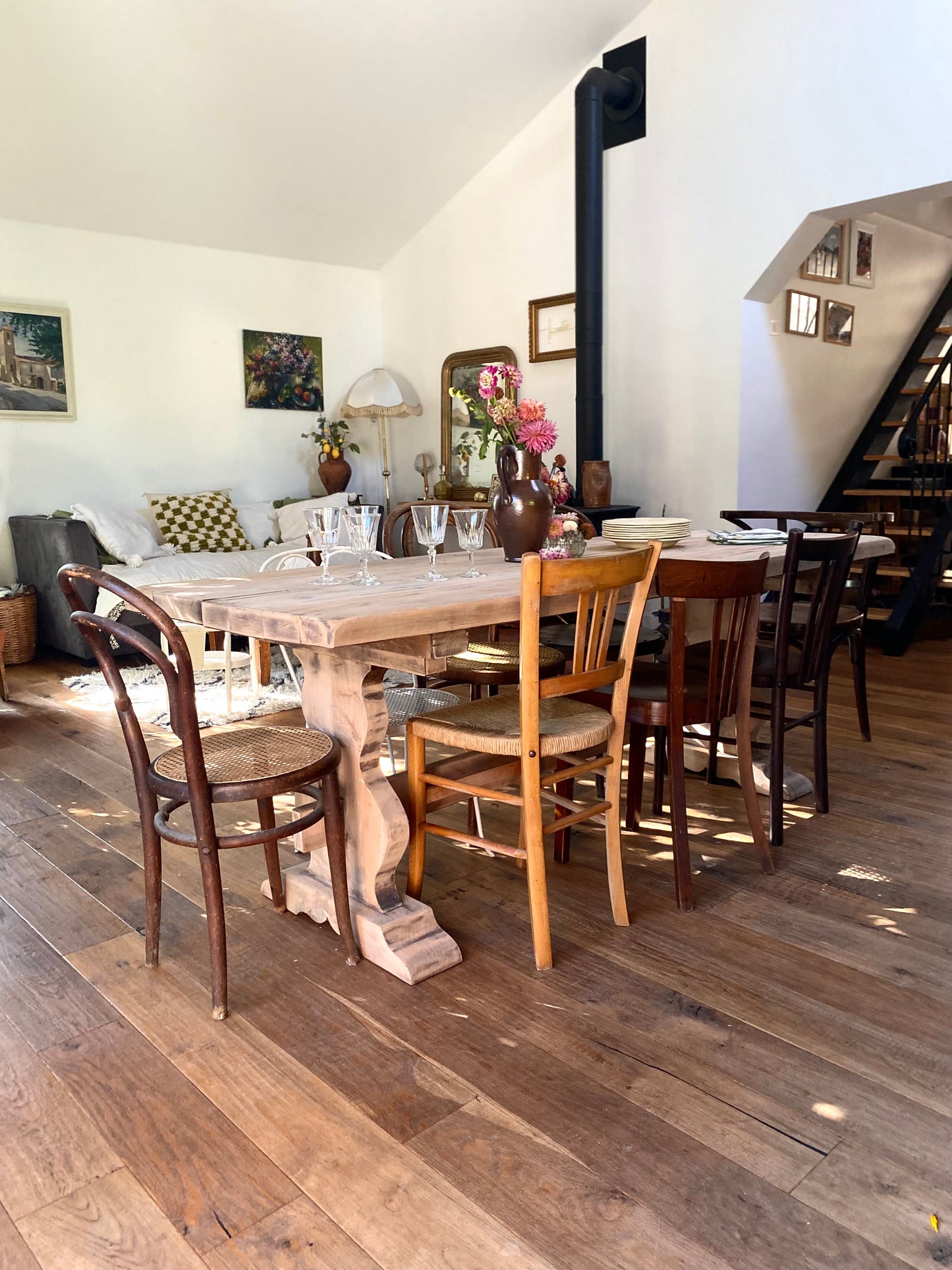 Table de ferme en bois massif ancien