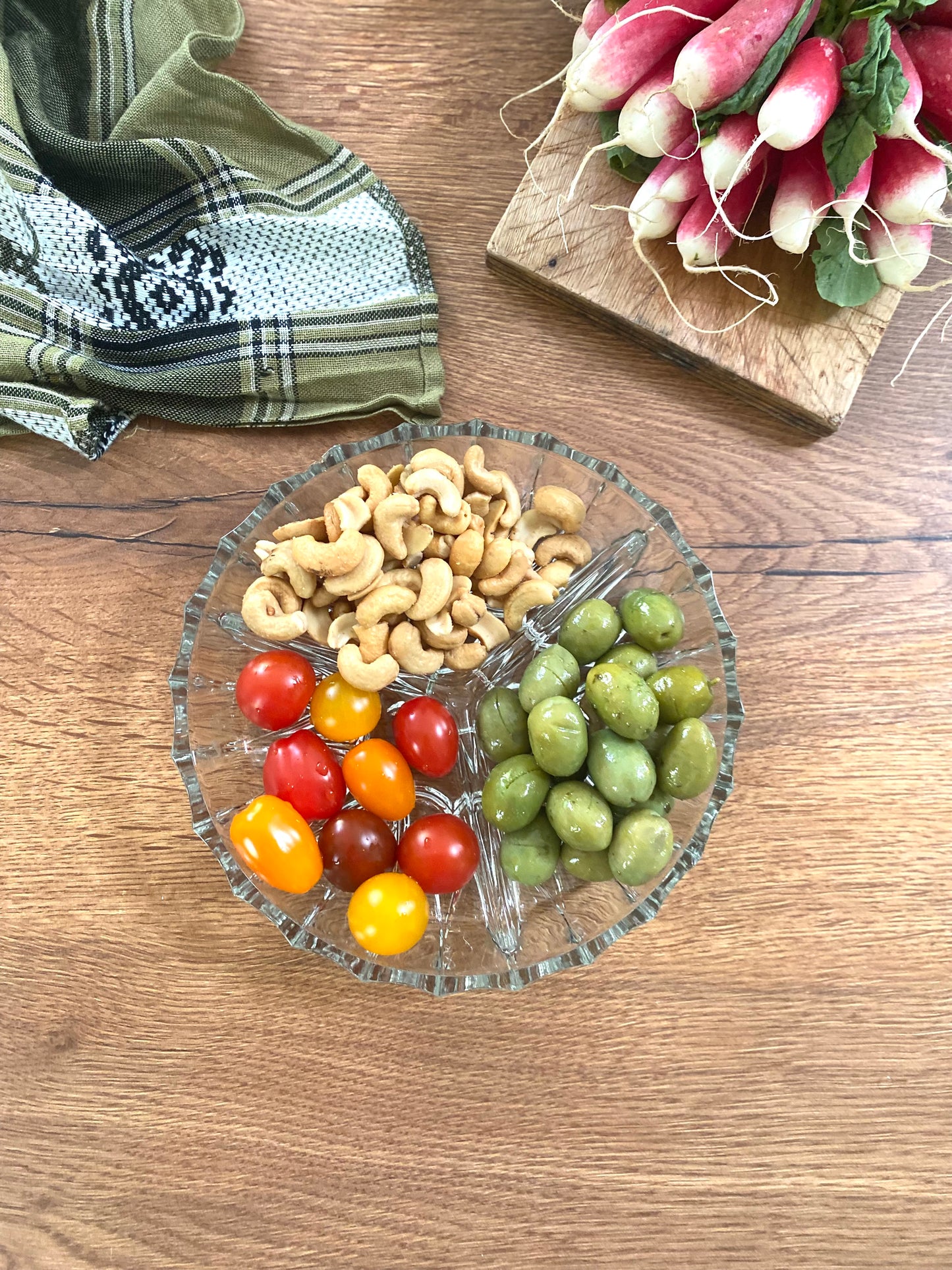Plat à compartiment en verre moulé