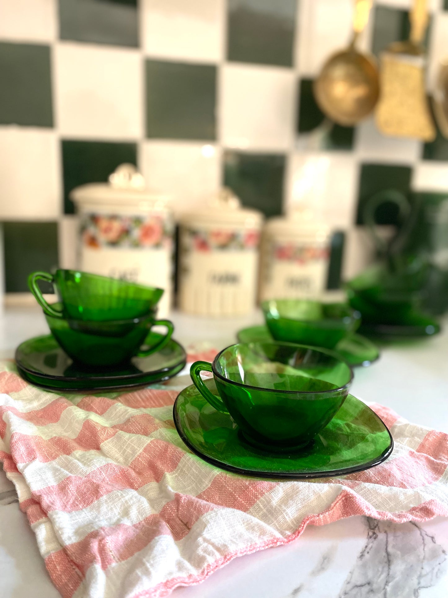 Tasses à café en verre vintage