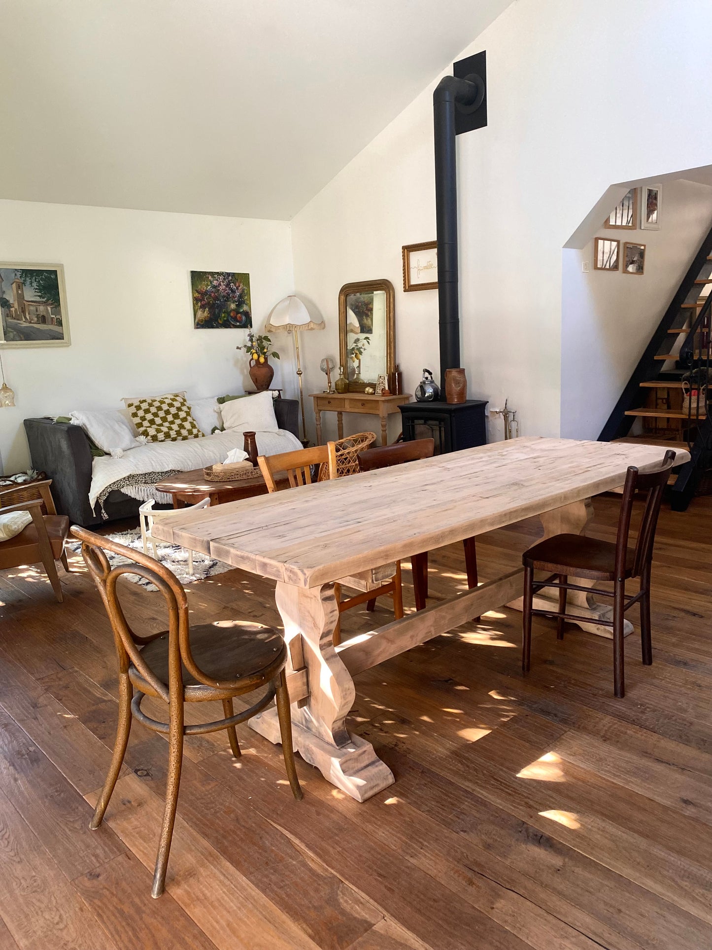 Table de ferme en bois massif ancien