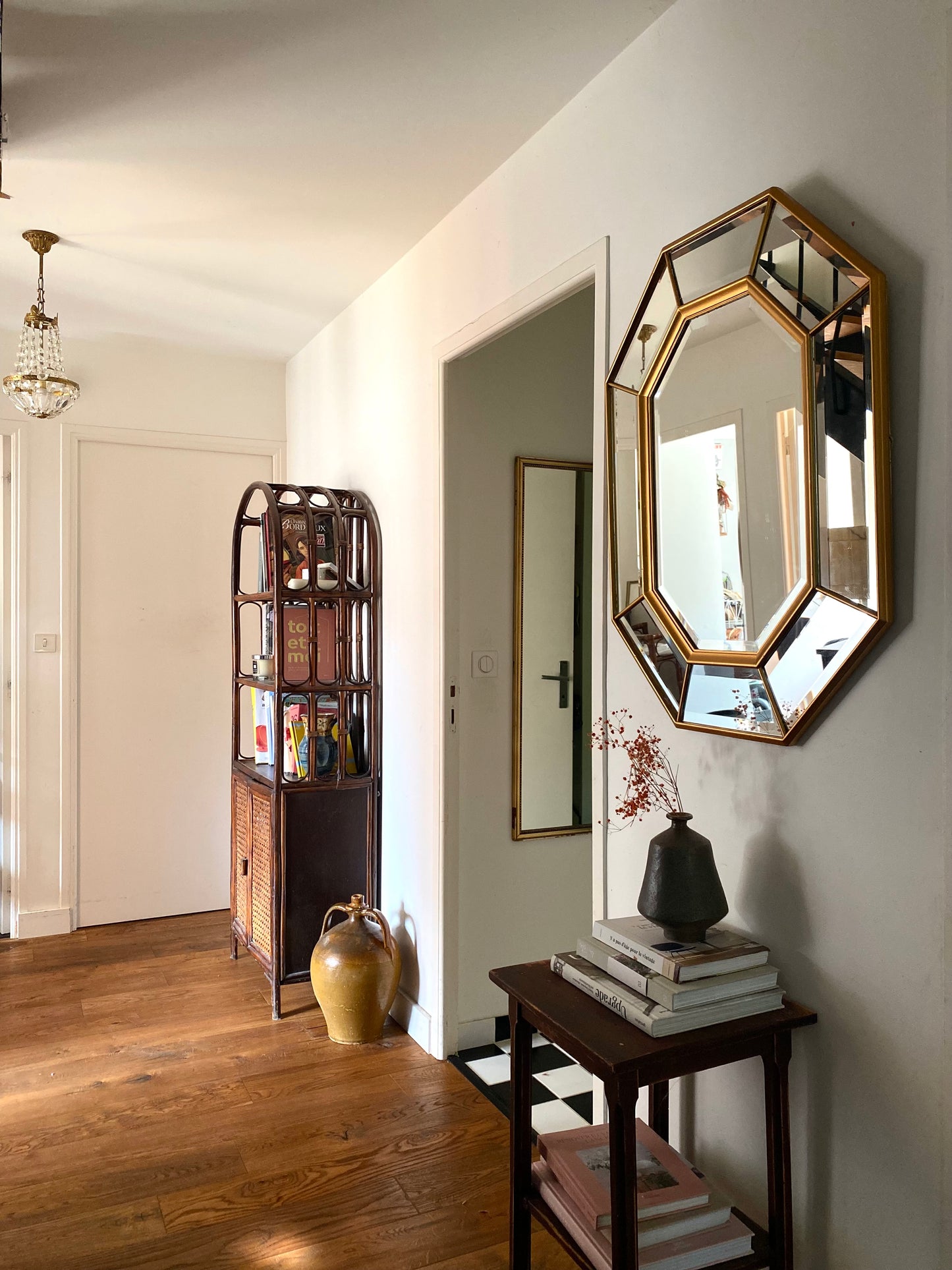 Miroir octogonal Art Déco ancien