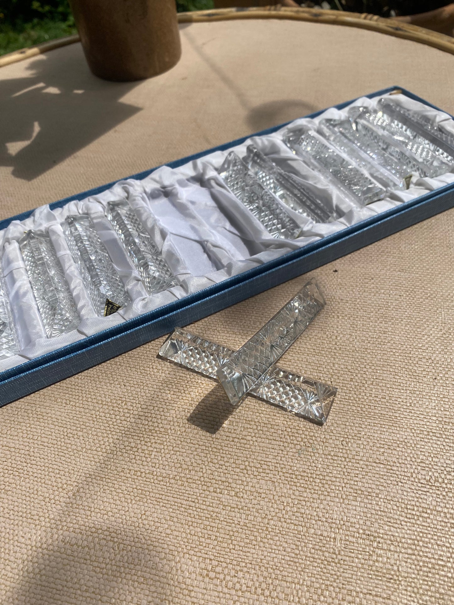 Porte-couteaux en cristal ancien