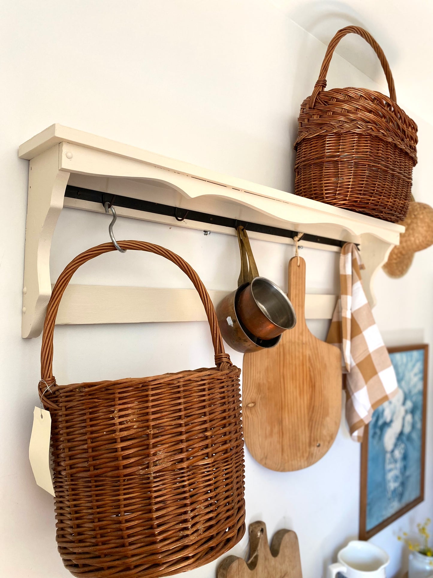 Étagère murale en bois ancien rénovée