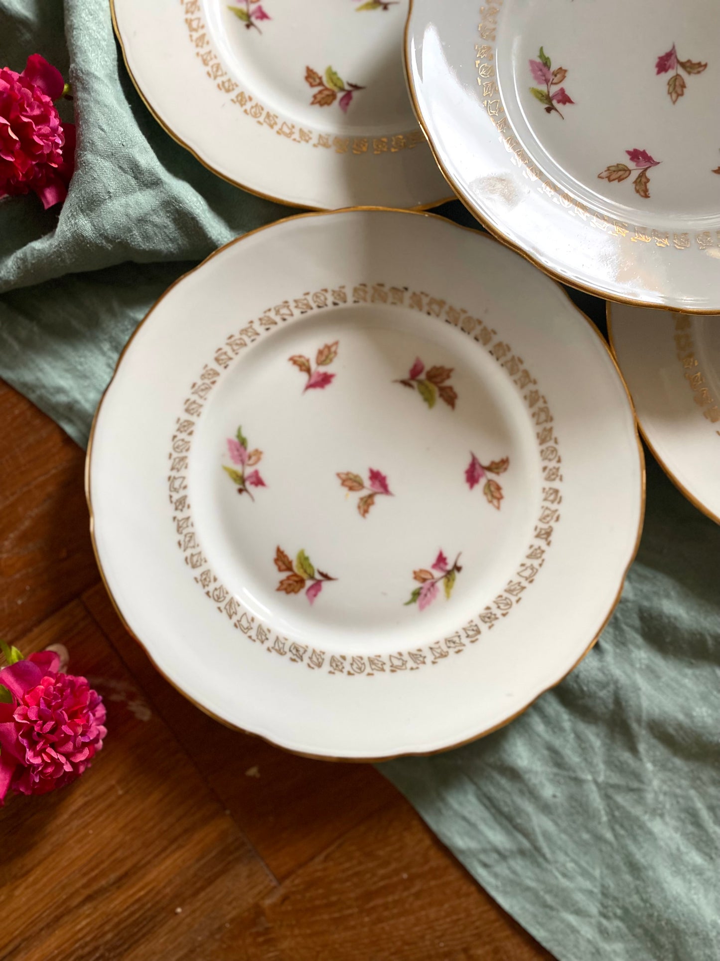 6 assiettes plates en porcelaine
