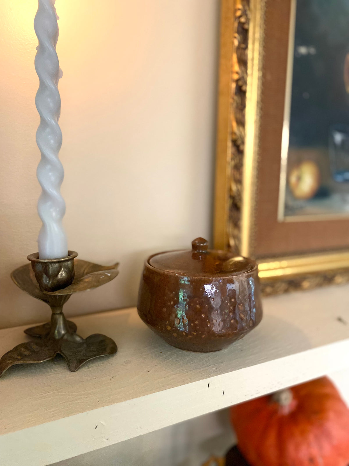 Pot couvert en grès émaillé brun, années 70