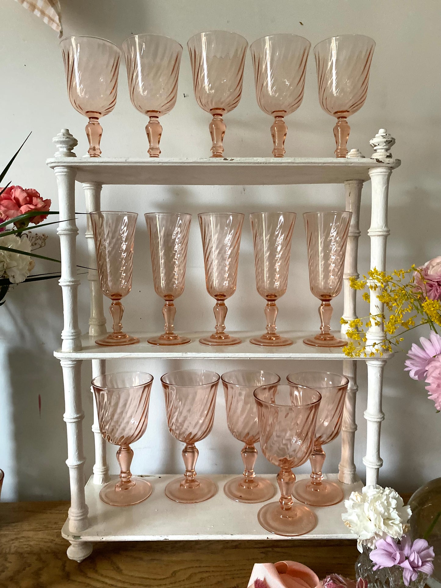 Service de 18 verres en rosaline