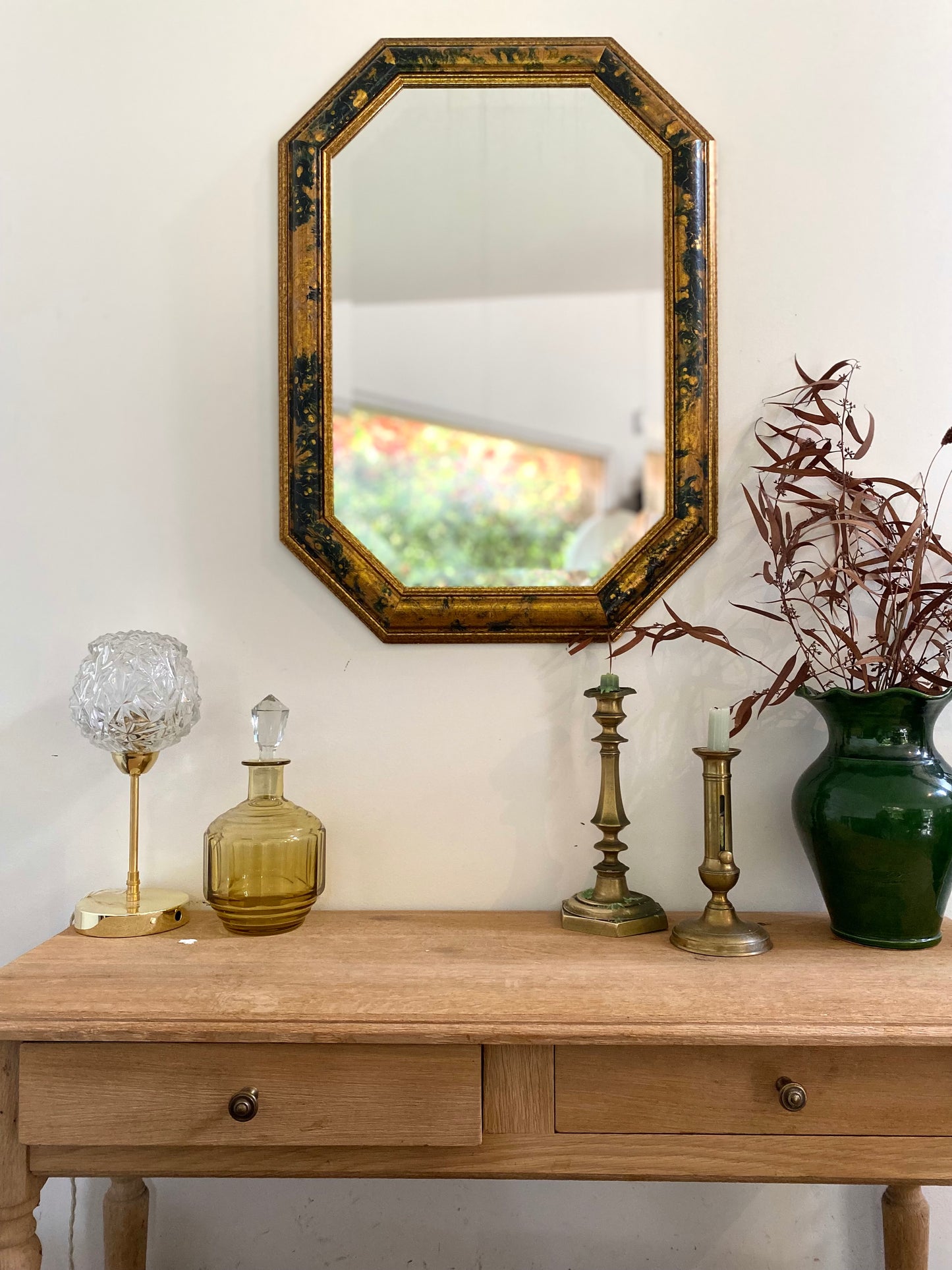 Miroir octogonal Art Déco ancien