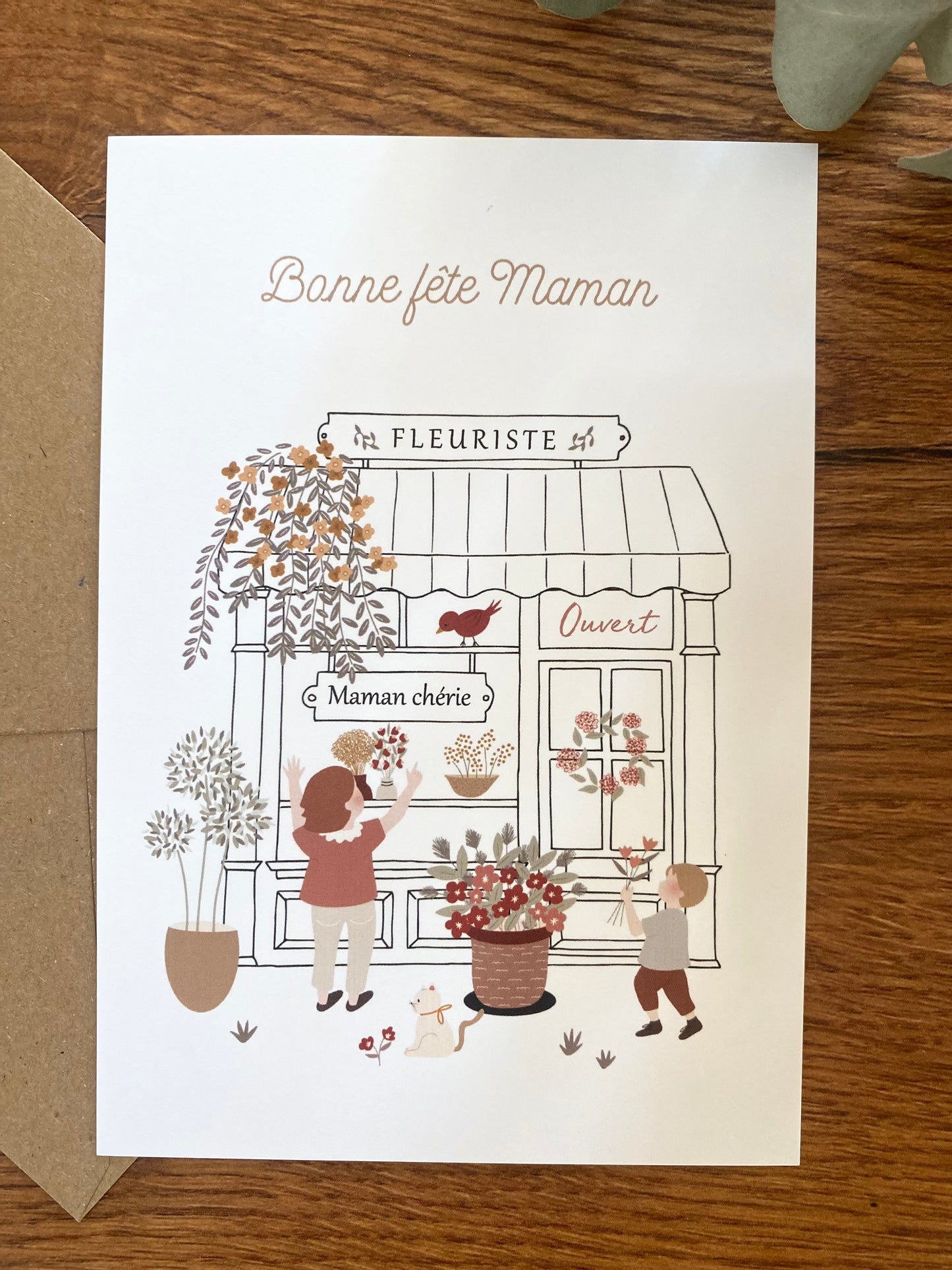 Carte en papier Bonne Fête Maman
