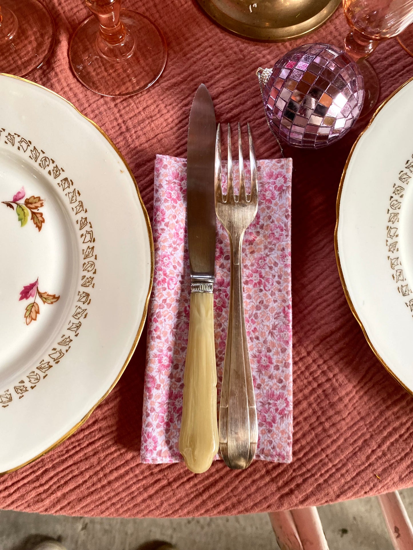 Serviettes de table en coton ancien