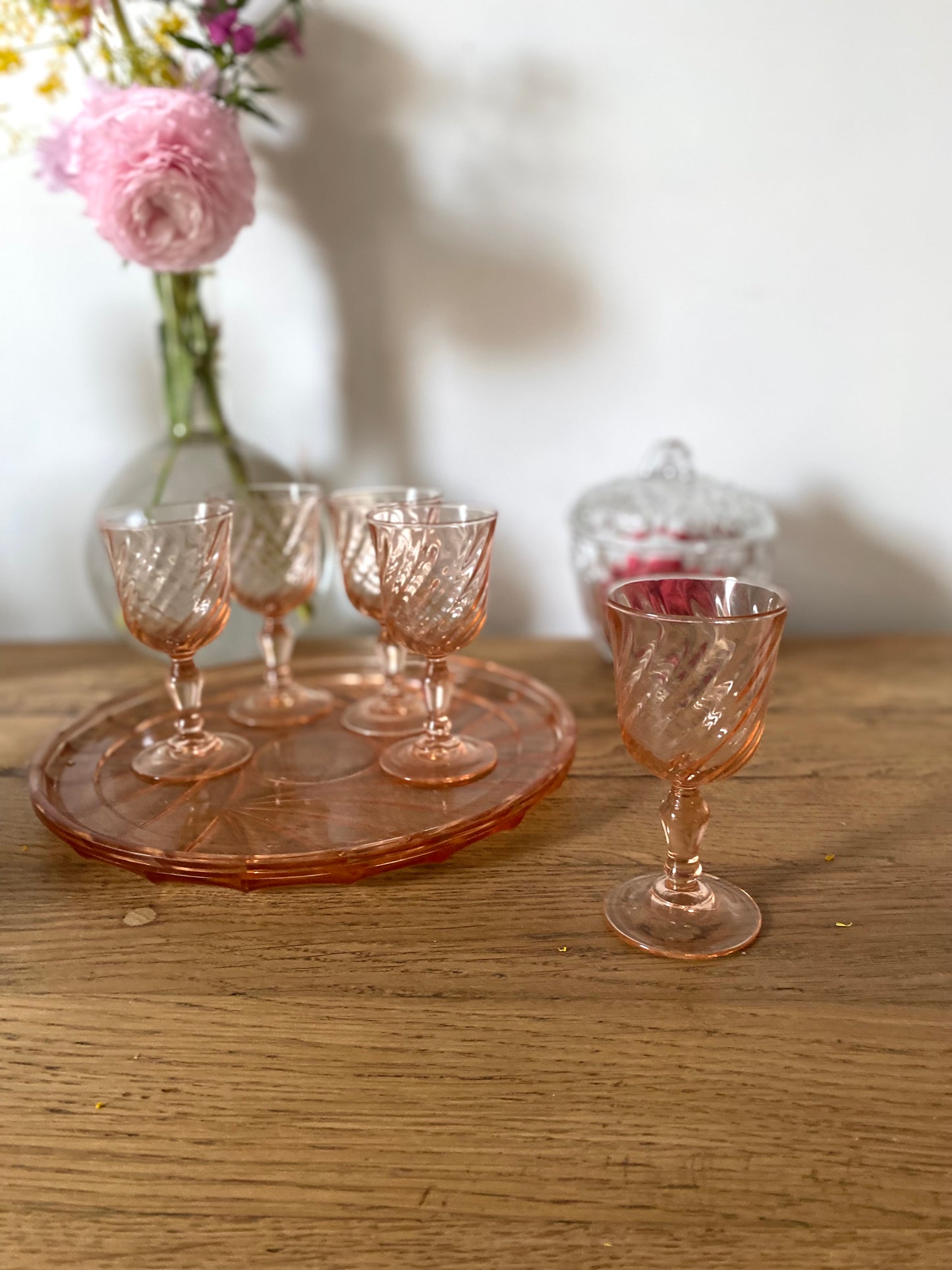 Service à liqueur en Rosaline