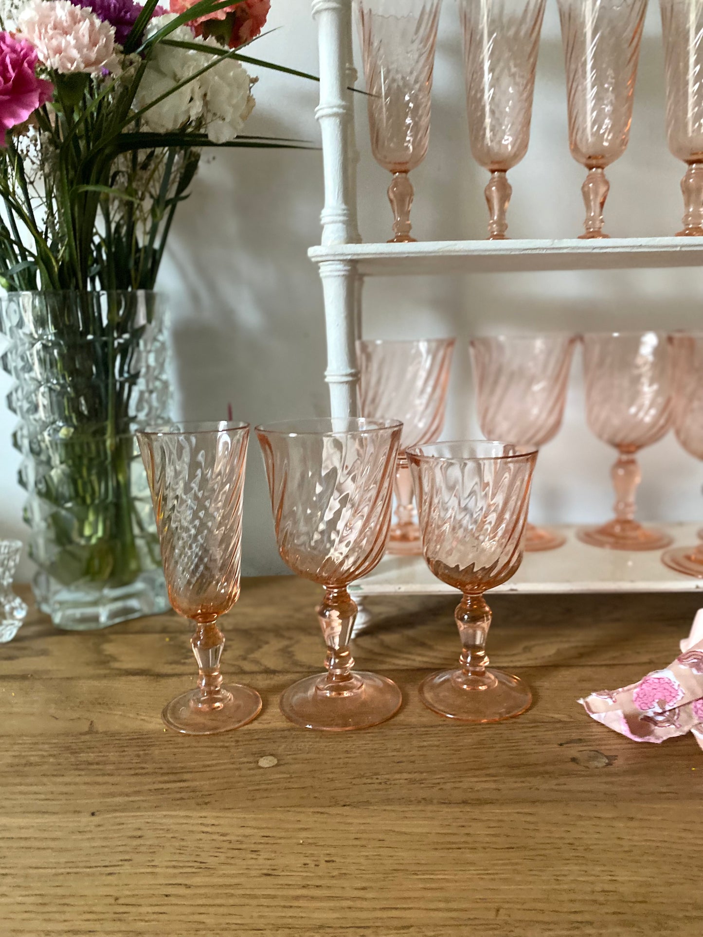 Service de 18 verres en rosaline