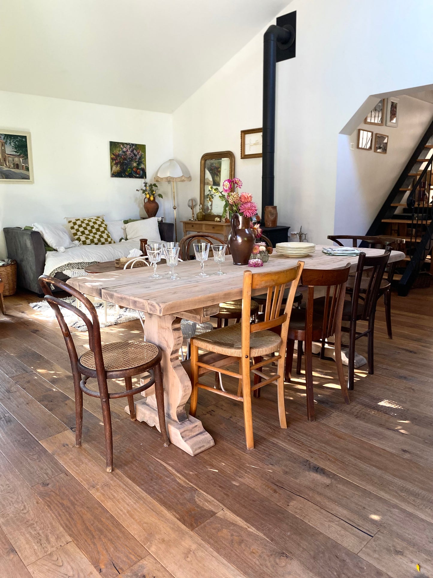Table de ferme en bois massif ancien