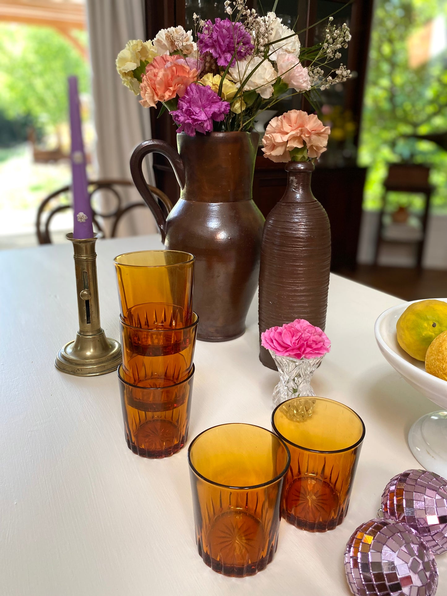 Verres en verre ambré