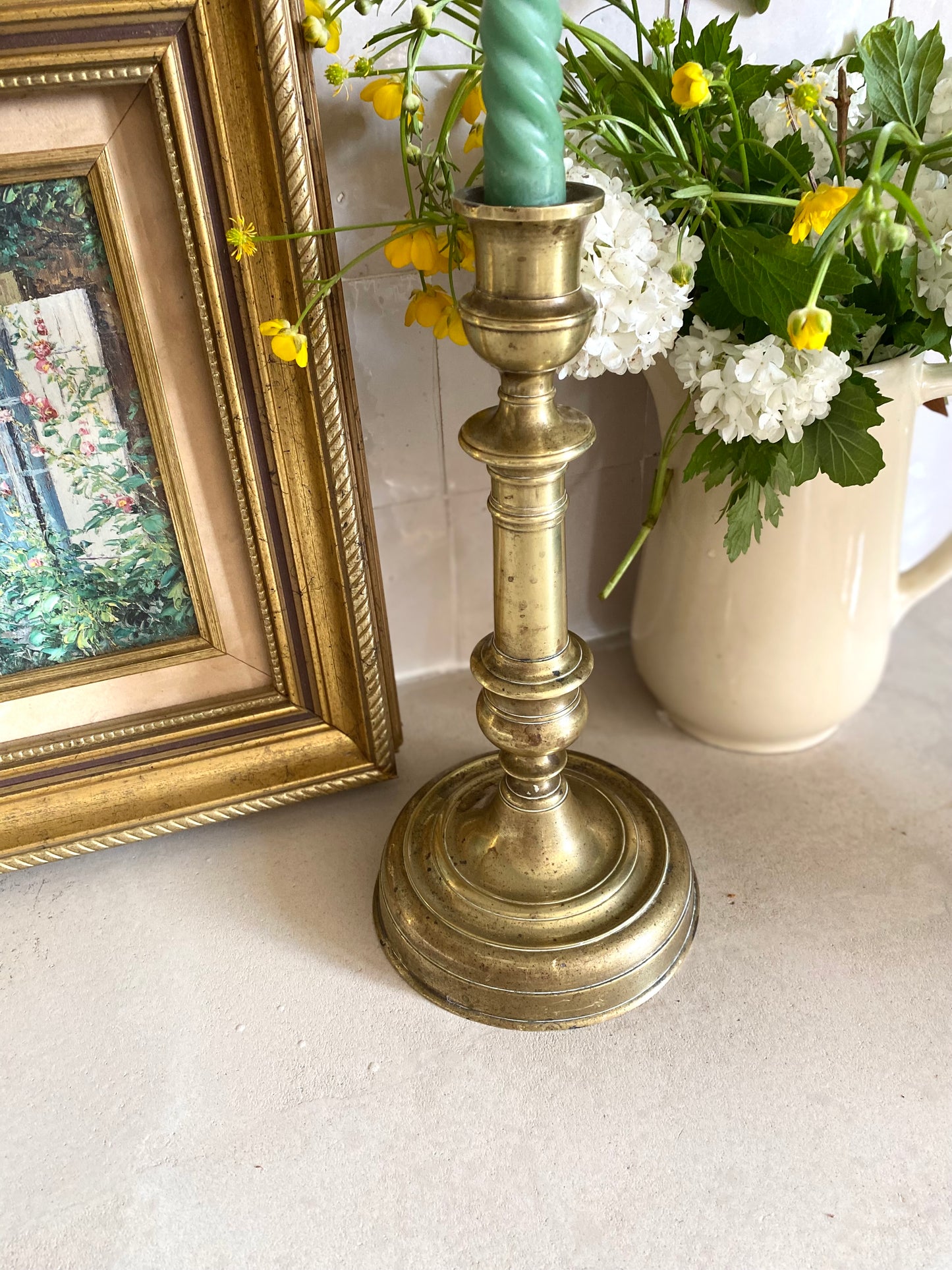 Bougeoir en laiton ancien