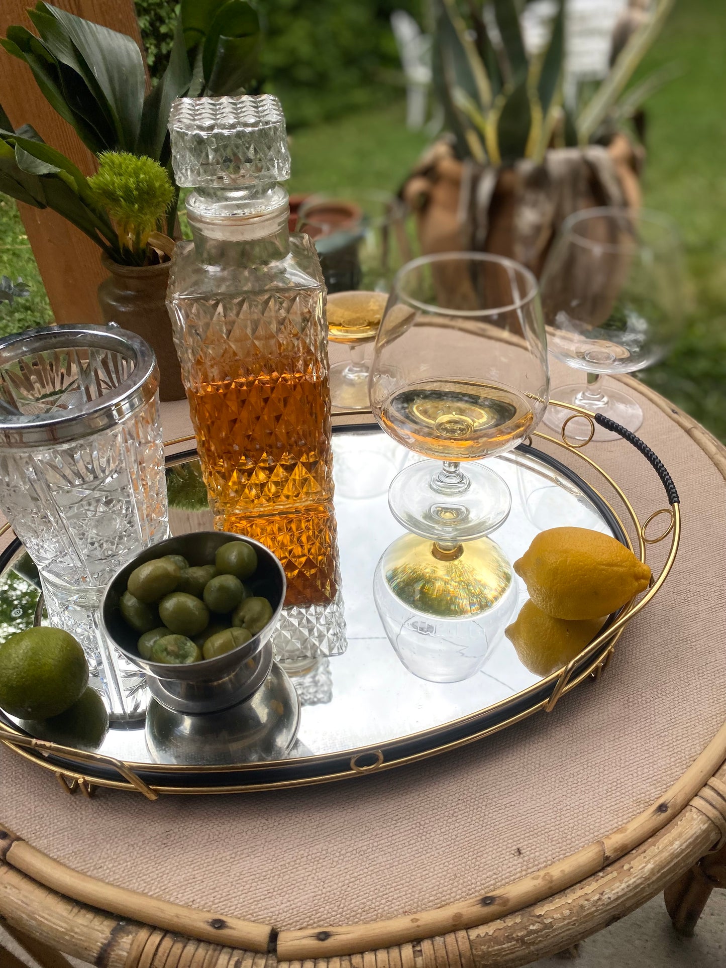 Grands verres à cognac en cristal ancien