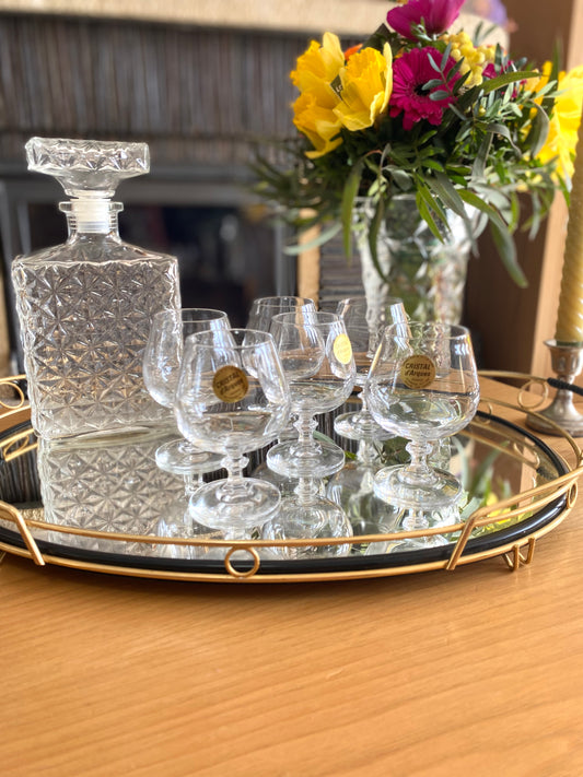 Service à liqueur en cristal ancien