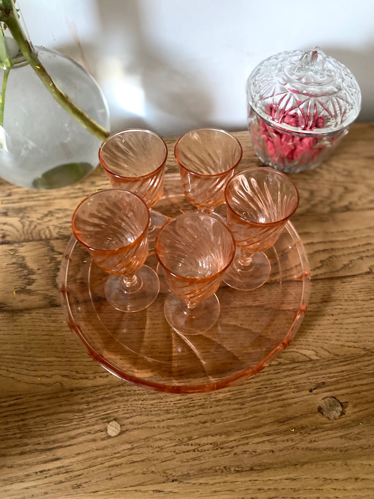 Service à liqueur en Rosaline