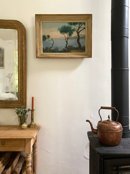 Peinture à l’huile ancienne de la première moitié du XXe siècle