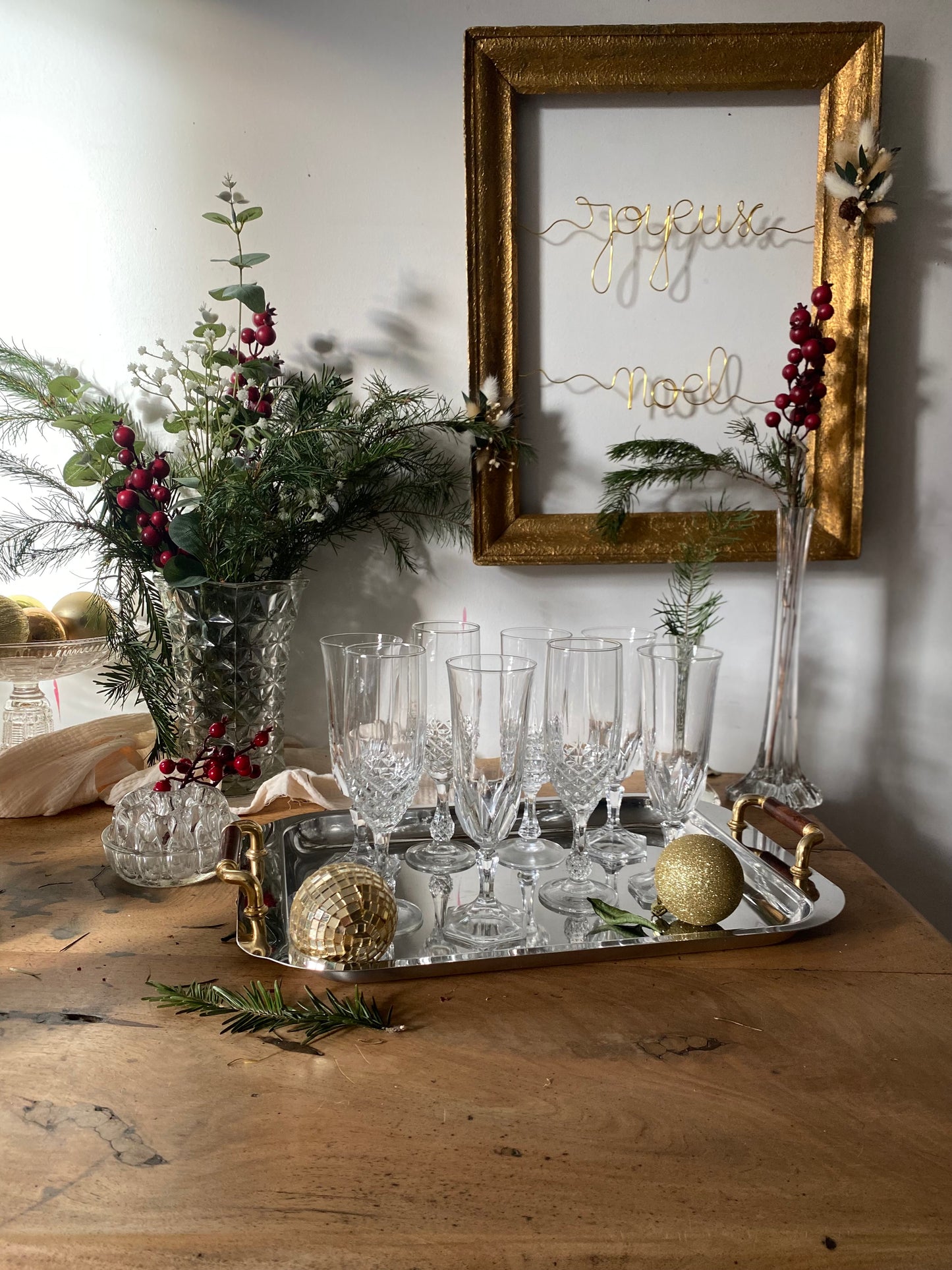 Flutes à champagne en cristal ancien