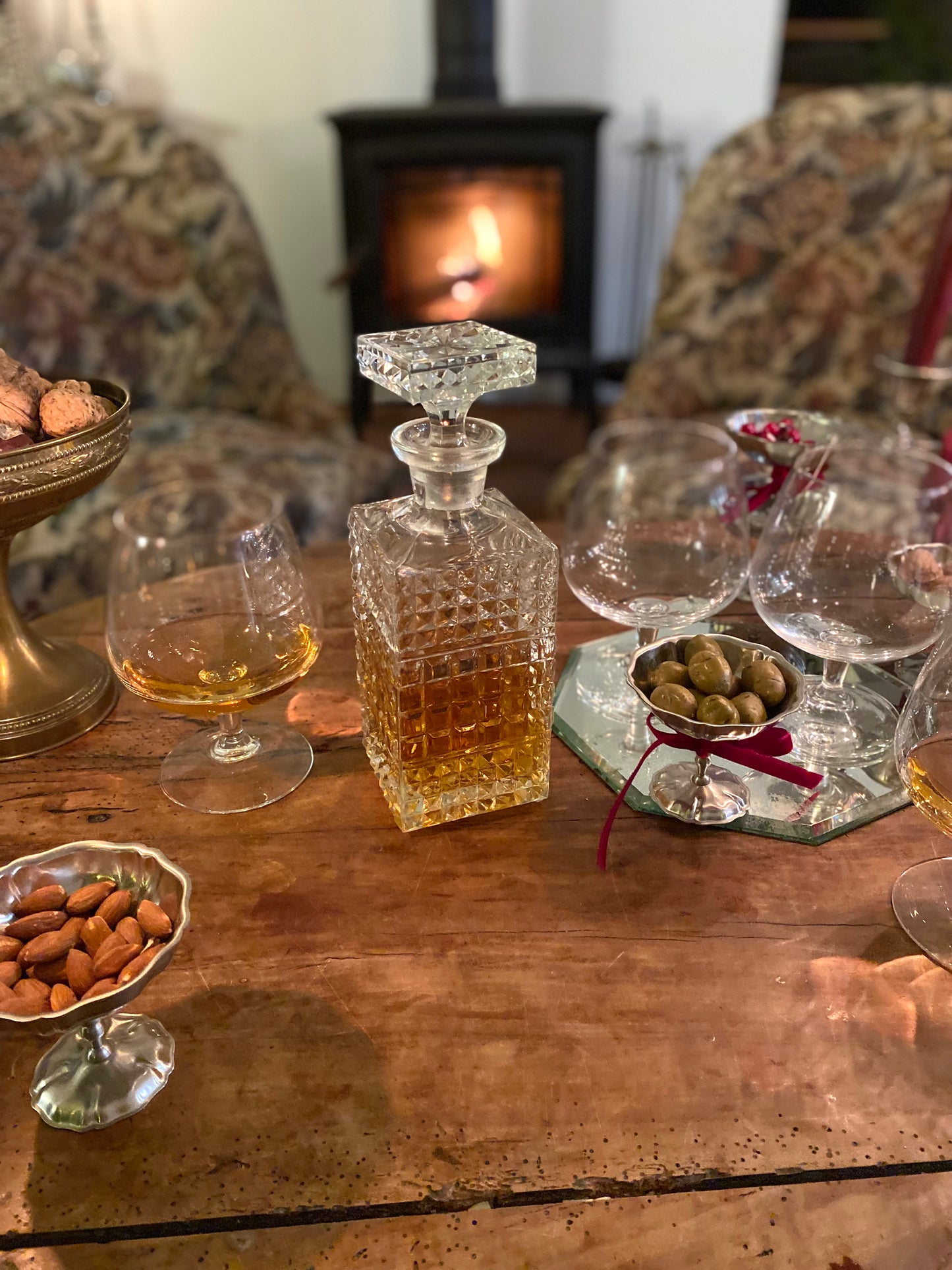 Grands verres à cognac en cristal ancien