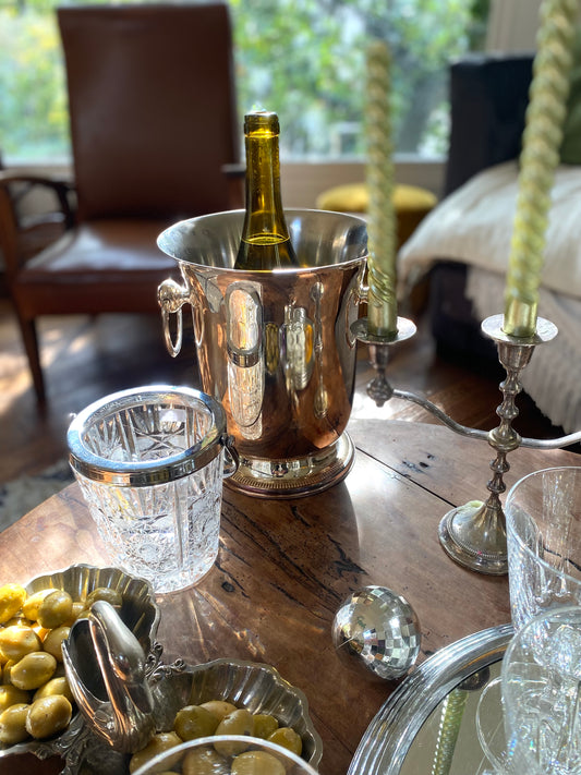 Seau à champagne en métal argenté