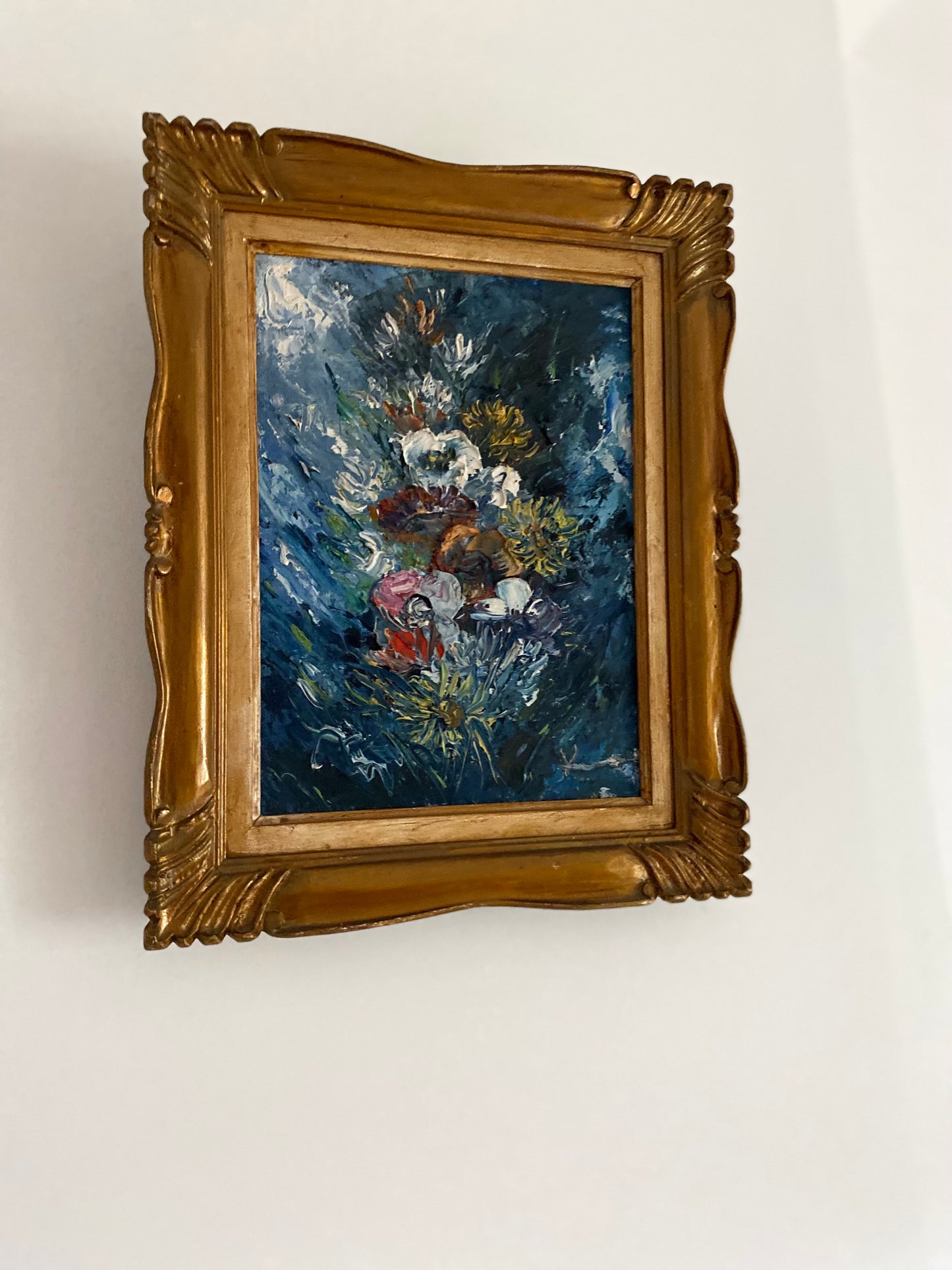 Tableau ancien avec cadre en bois doré
