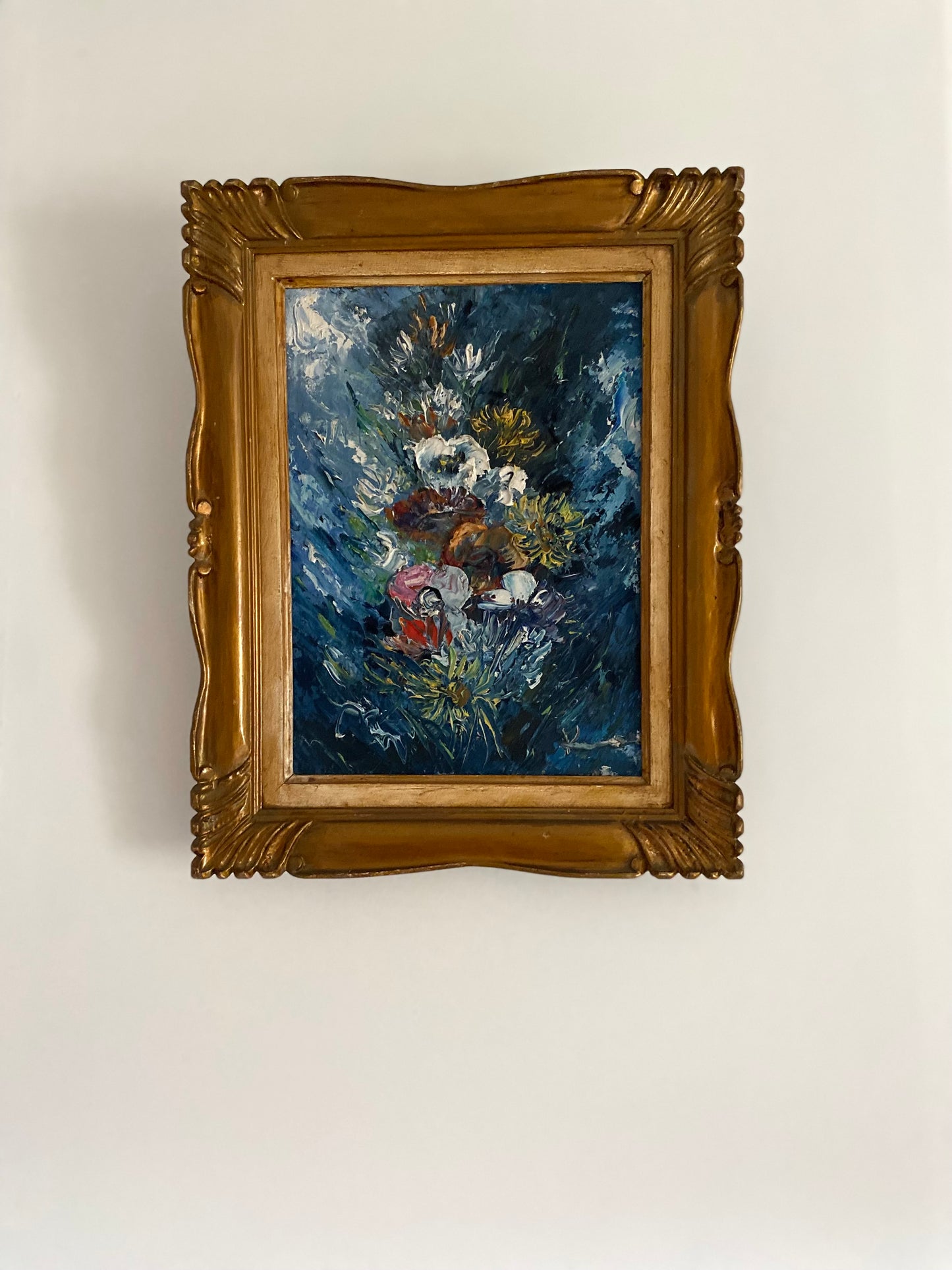 Tableau ancien avec cadre en bois doré