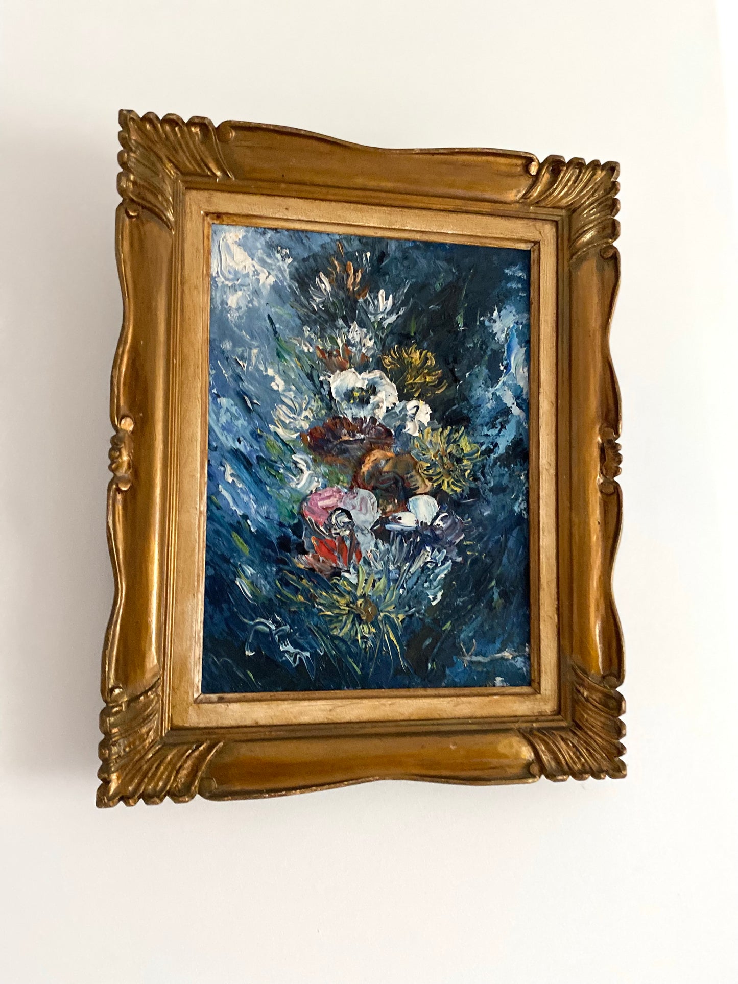 Tableau ancien avec cadre en bois doré