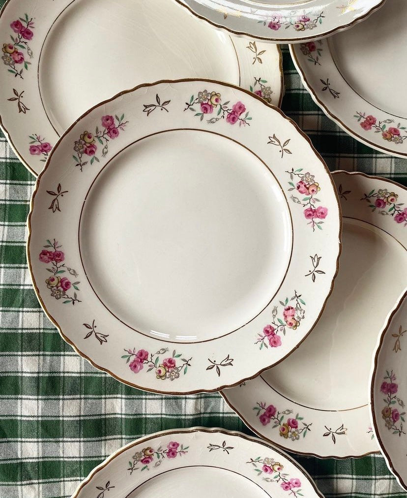 10 assiettes à dessert en faïence