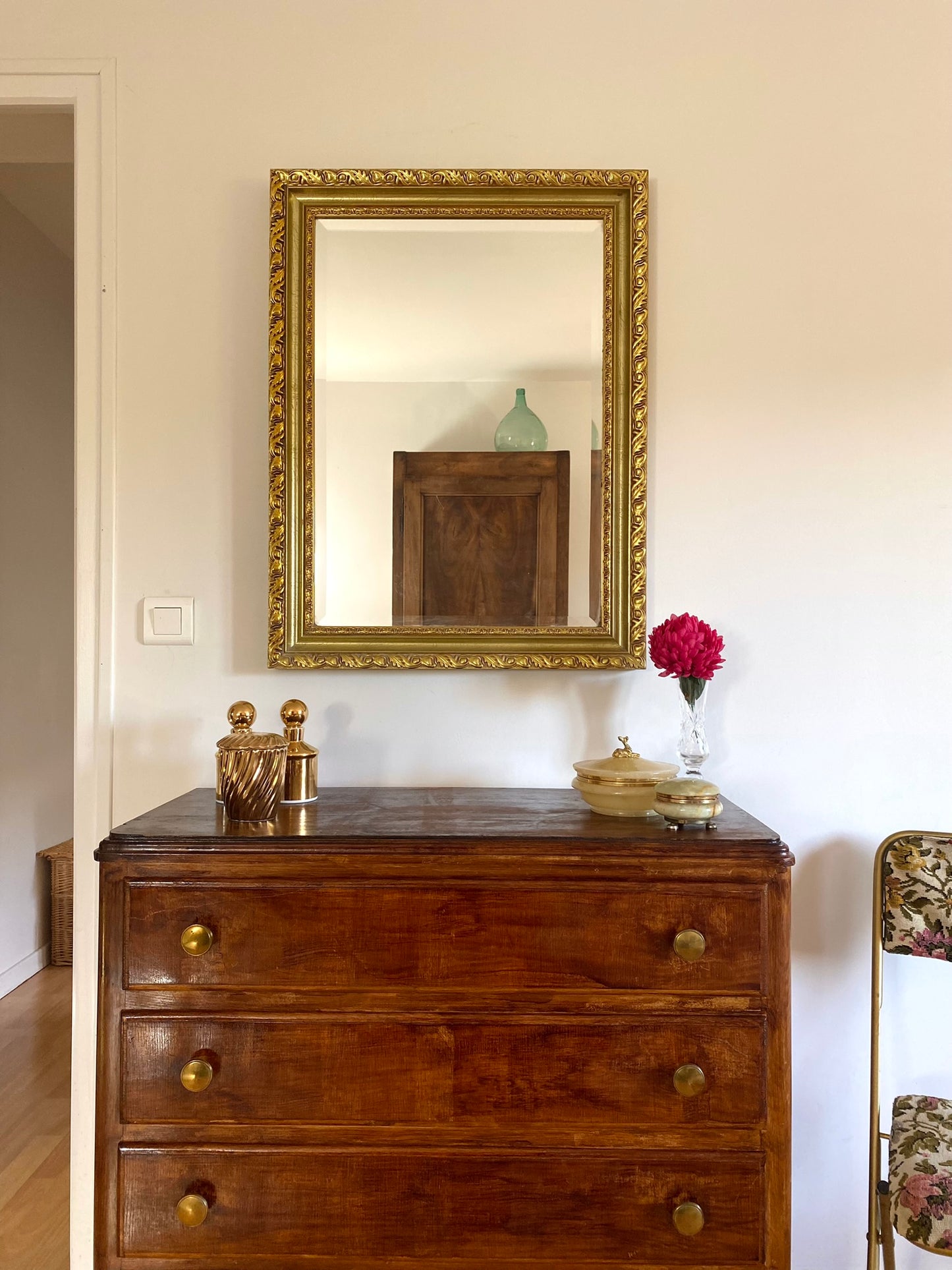 Grand miroir ancien biseauté